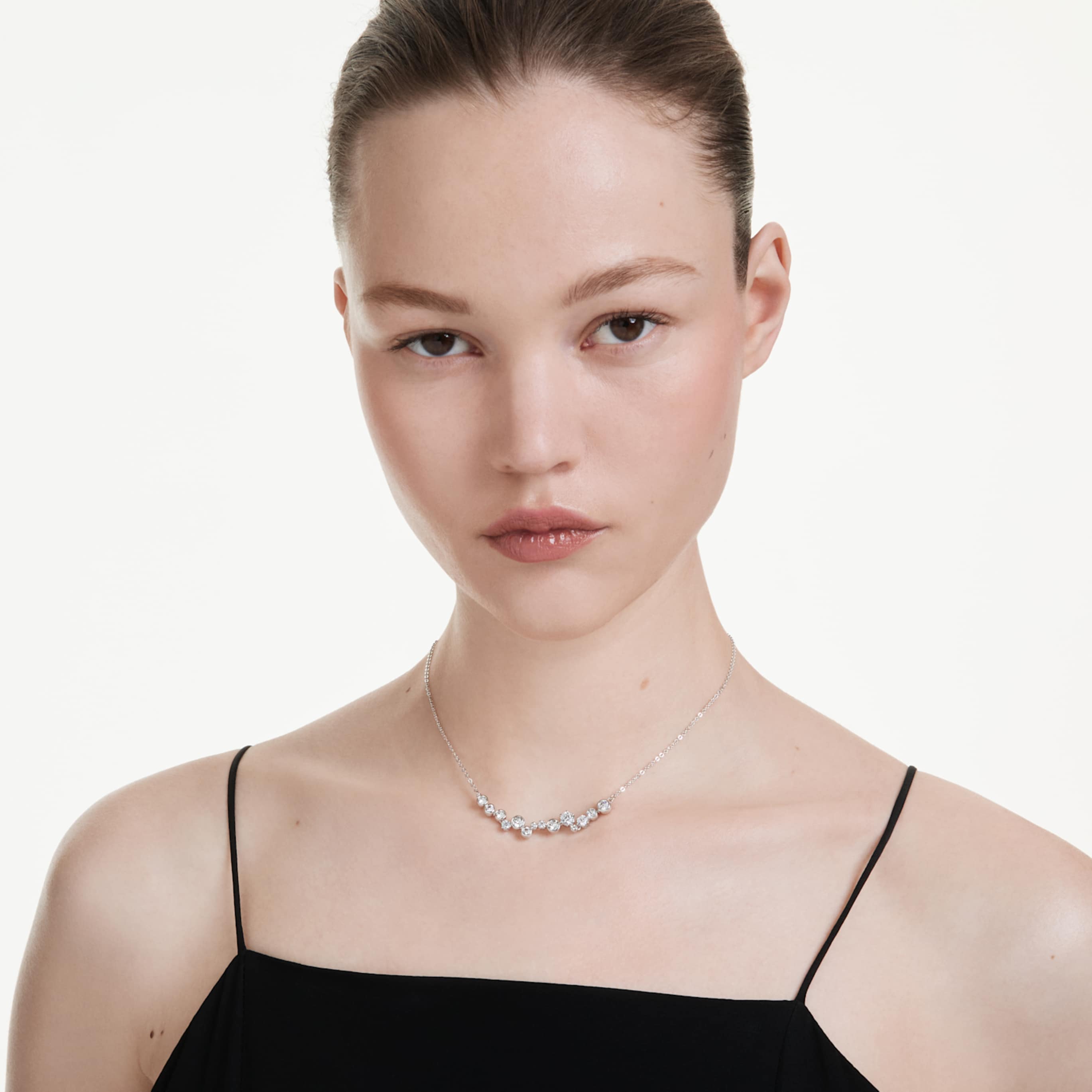 Swarovski Constella necklace Mixed cuts, White, Rhodium plated