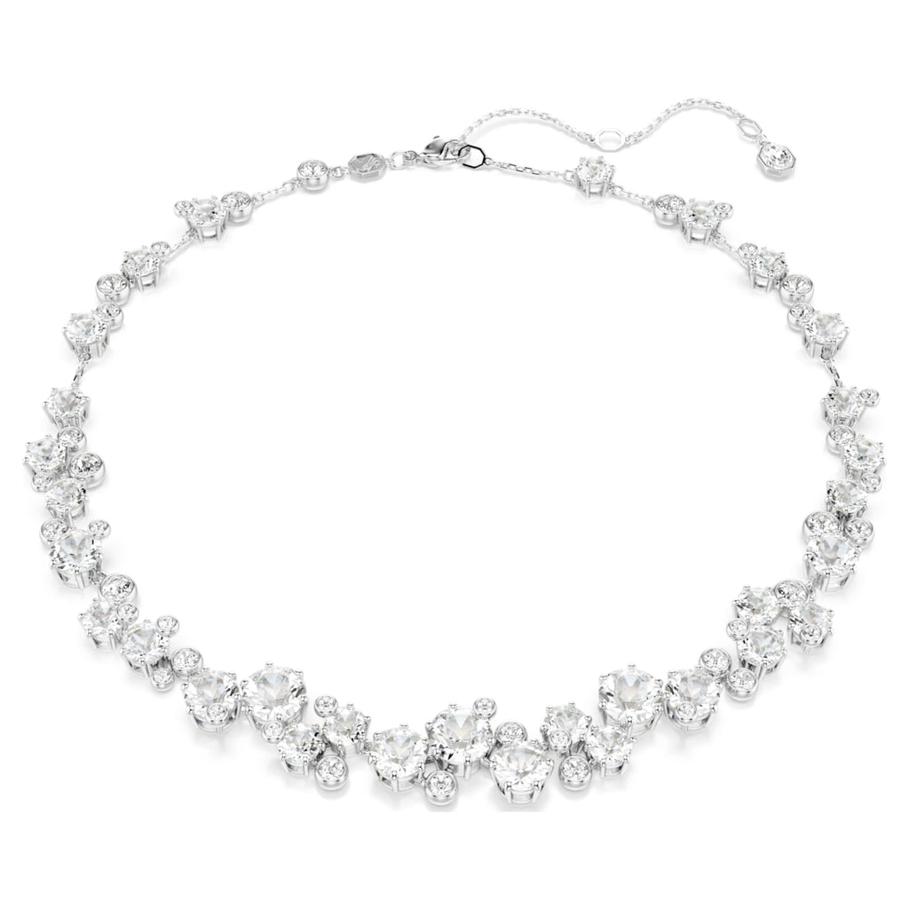 Swarovski Constella necklace Round cut, White, Rhodium plated