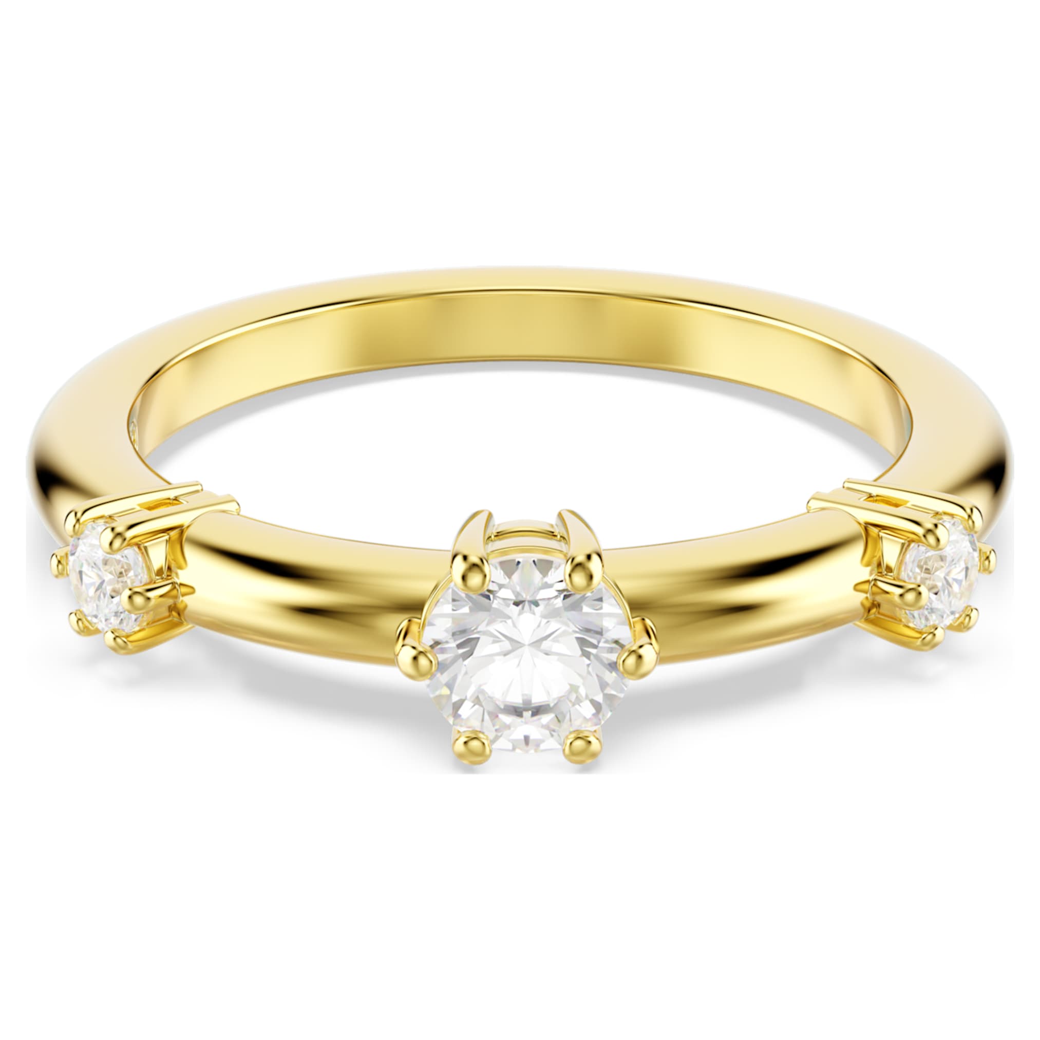 Swarovski Constella ring Set (2), Round cut, White, 18K gold finish