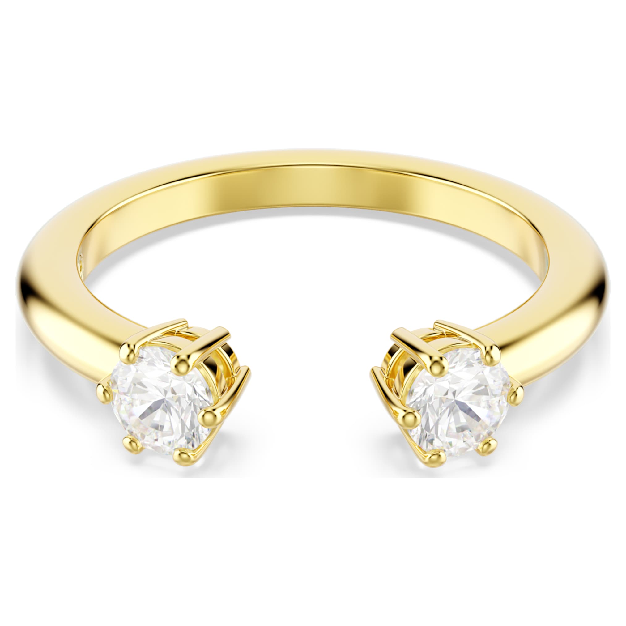Swarovski Constella ring Set (2), Round cut, White, 18K gold finish