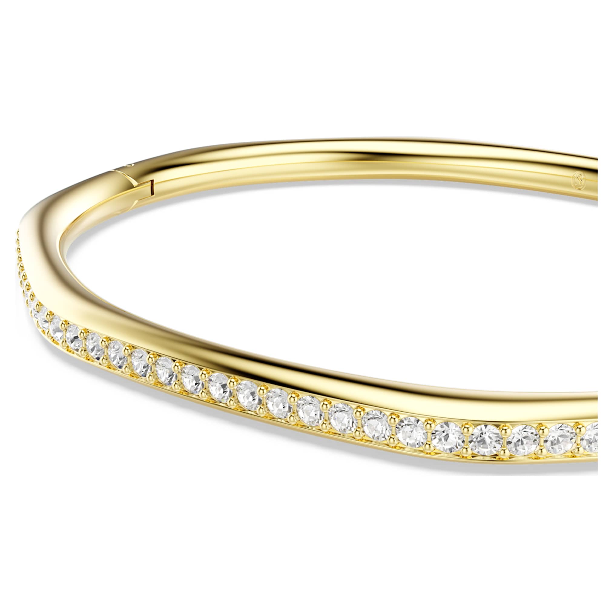Swarovski Dextera bangle Octagon shape, Round cut, White, 18K gold finish