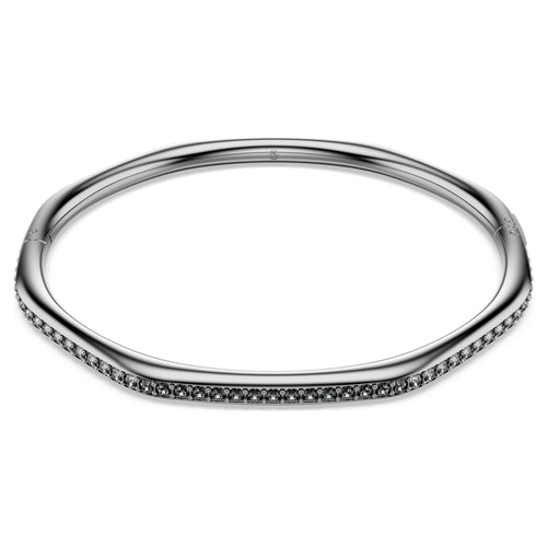 Swarovski Dextera bangle Octagon shape, Round cut, White, Ruthenium plated