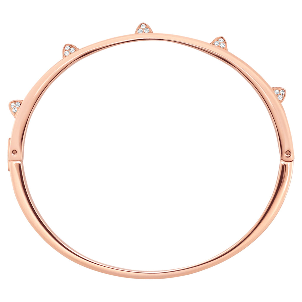 Swarovski Dextera bangle Pavé, White, 18K rose gold finish