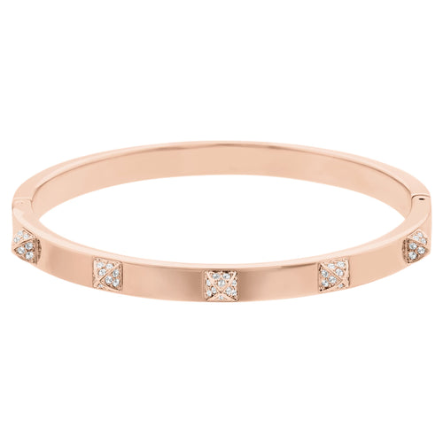 Swarovski Dextera bangle Pavé, White, 18K rose gold finish