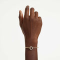 Swarovski Dextera bangle Round cut, White, Rhodium plated