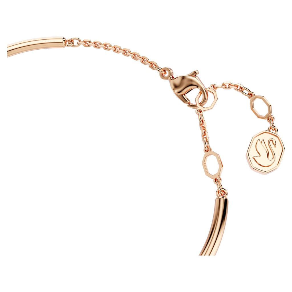 Swarovski Dextera bangle Round cut, White, 18K rose gold finish