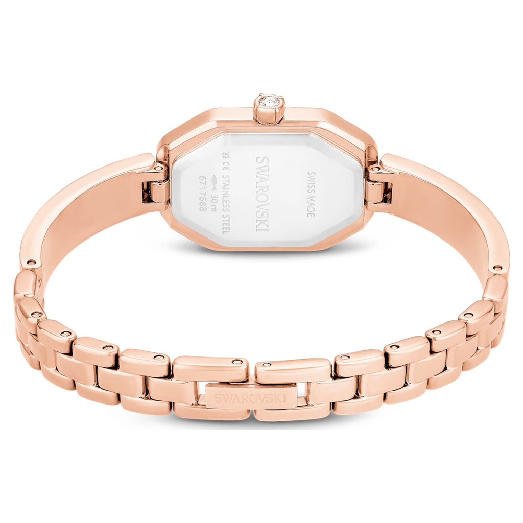 Swarovski Dextera bangle watch Swiss Made, Metal bracelet, Pink, Rose gold-tone plated