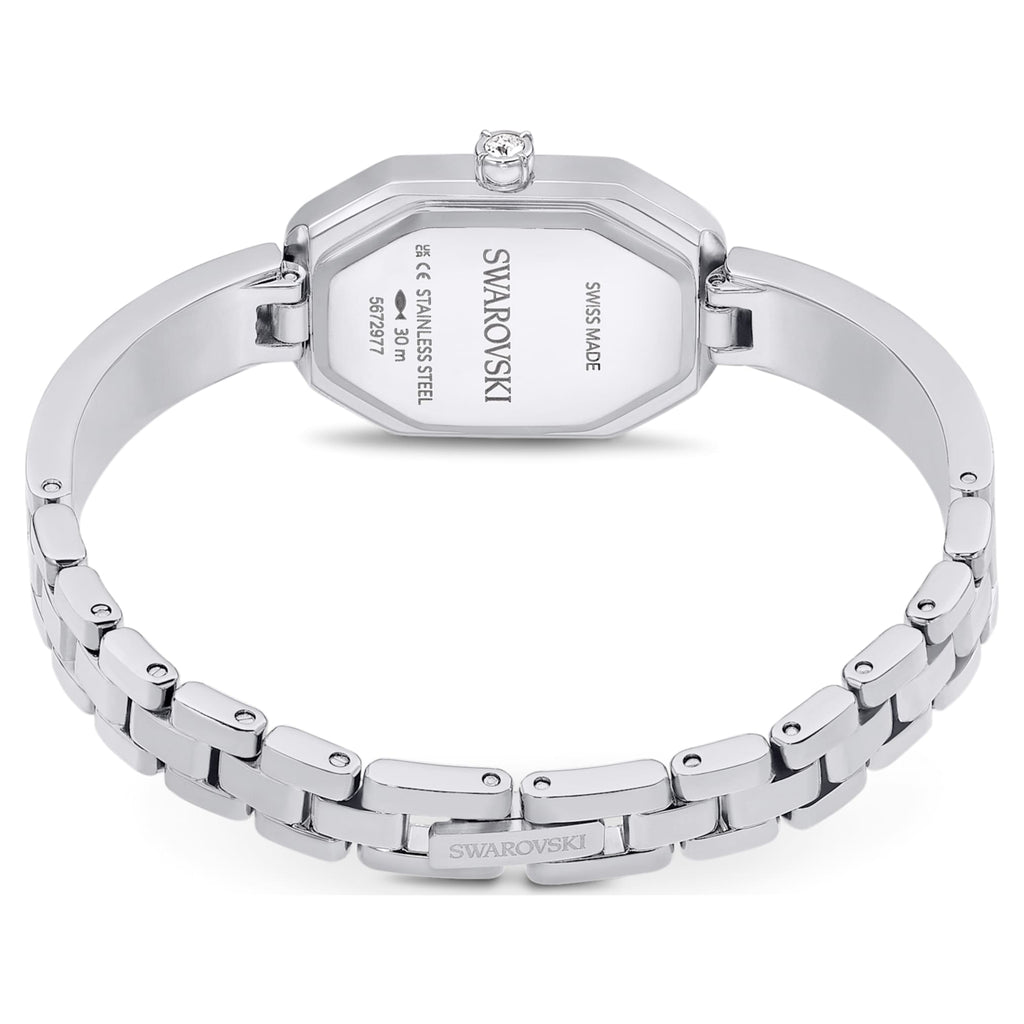 Swarovski Dextera bangle watch Swiss Made, Metal bracelet, Silver tone, Stainless steel
