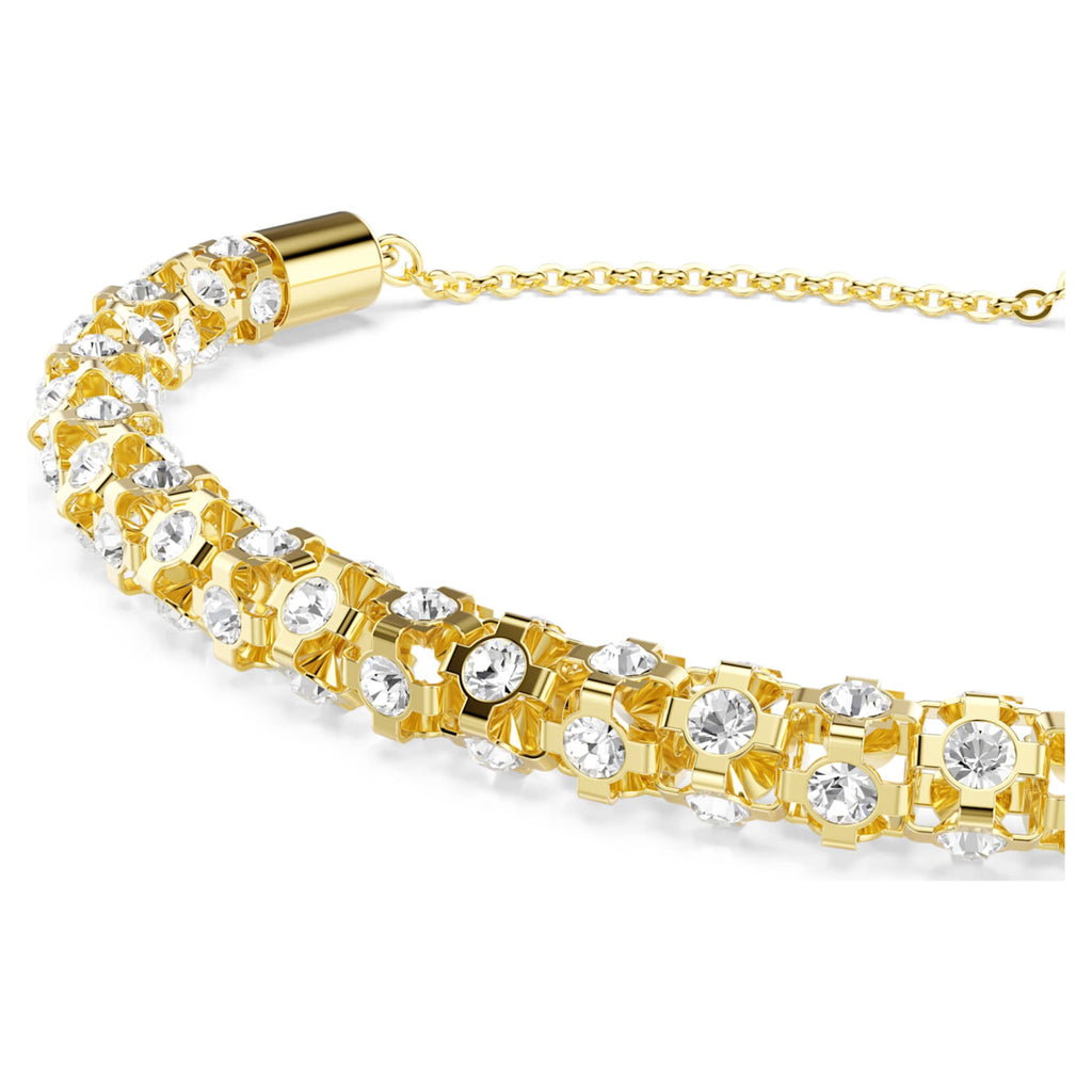 Swarovski Dextera bracelet Round cut, White, 18K gold finish