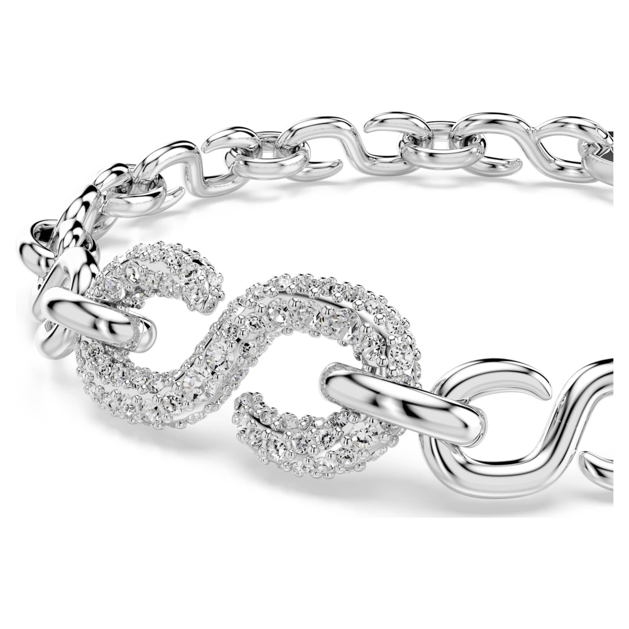 Swarovski Dextera bracelet Round cut, White, Rhodium plated