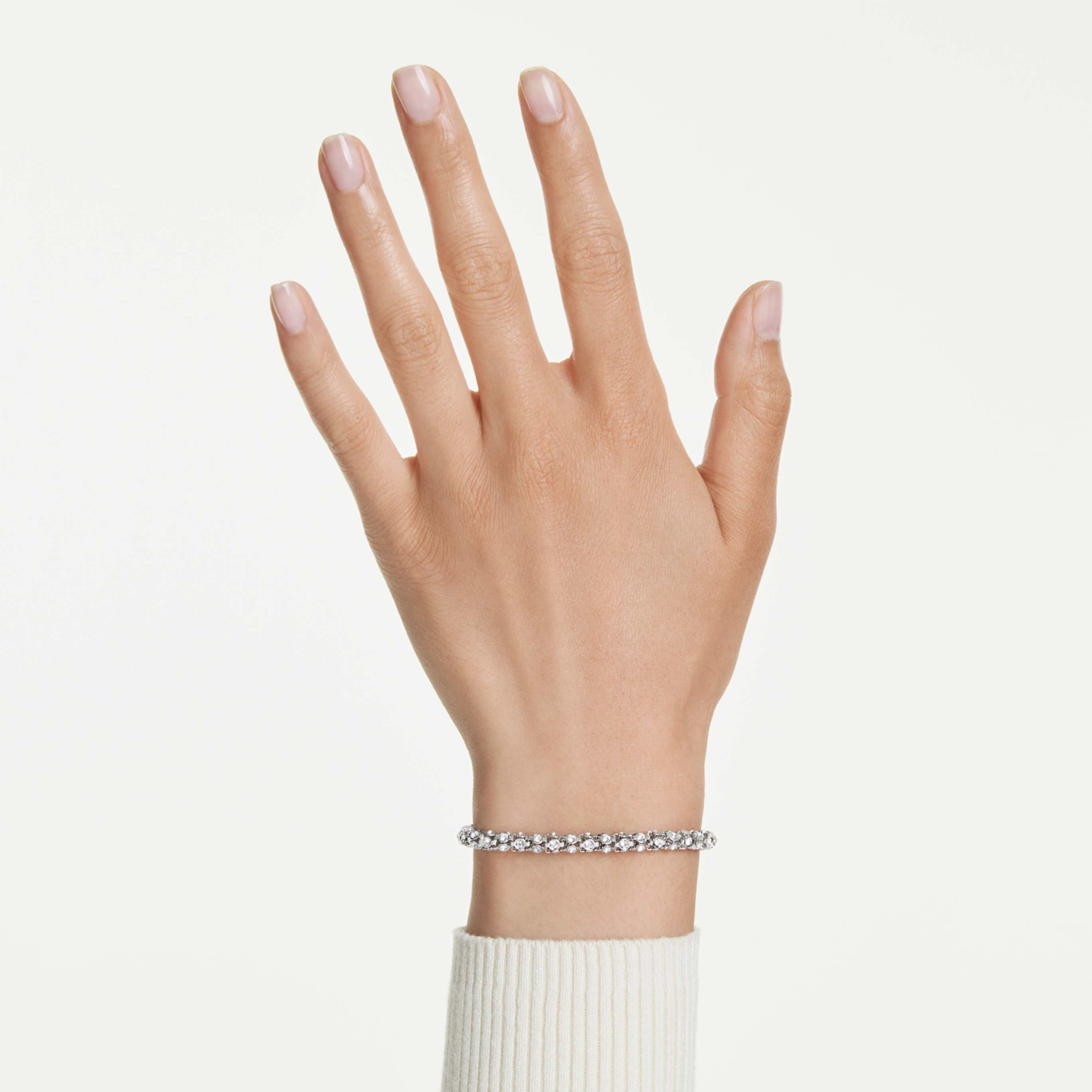 Swarovski Dextera bracelet Round cut, White, 18K gold finish