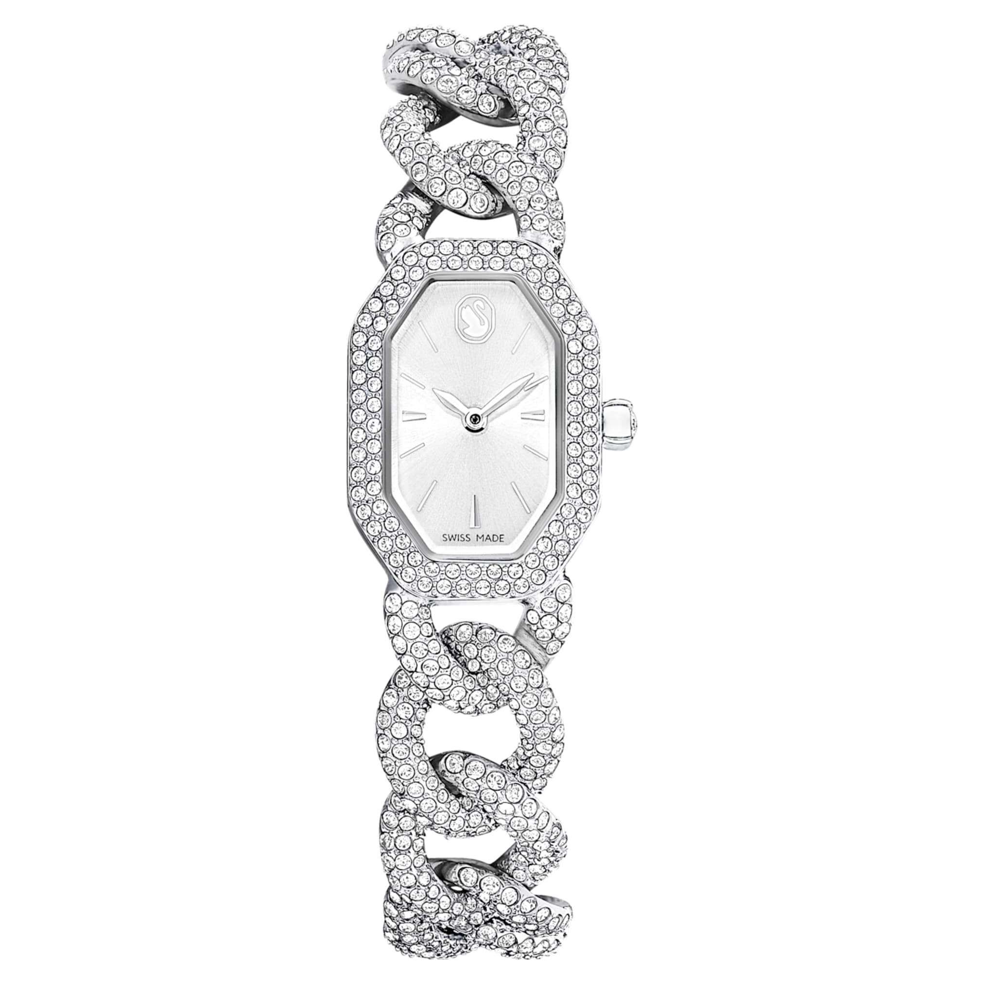 Swarovski Dextera chain watch Swiss Made, Crystal bracelet, Silver tone, Stainless Steel