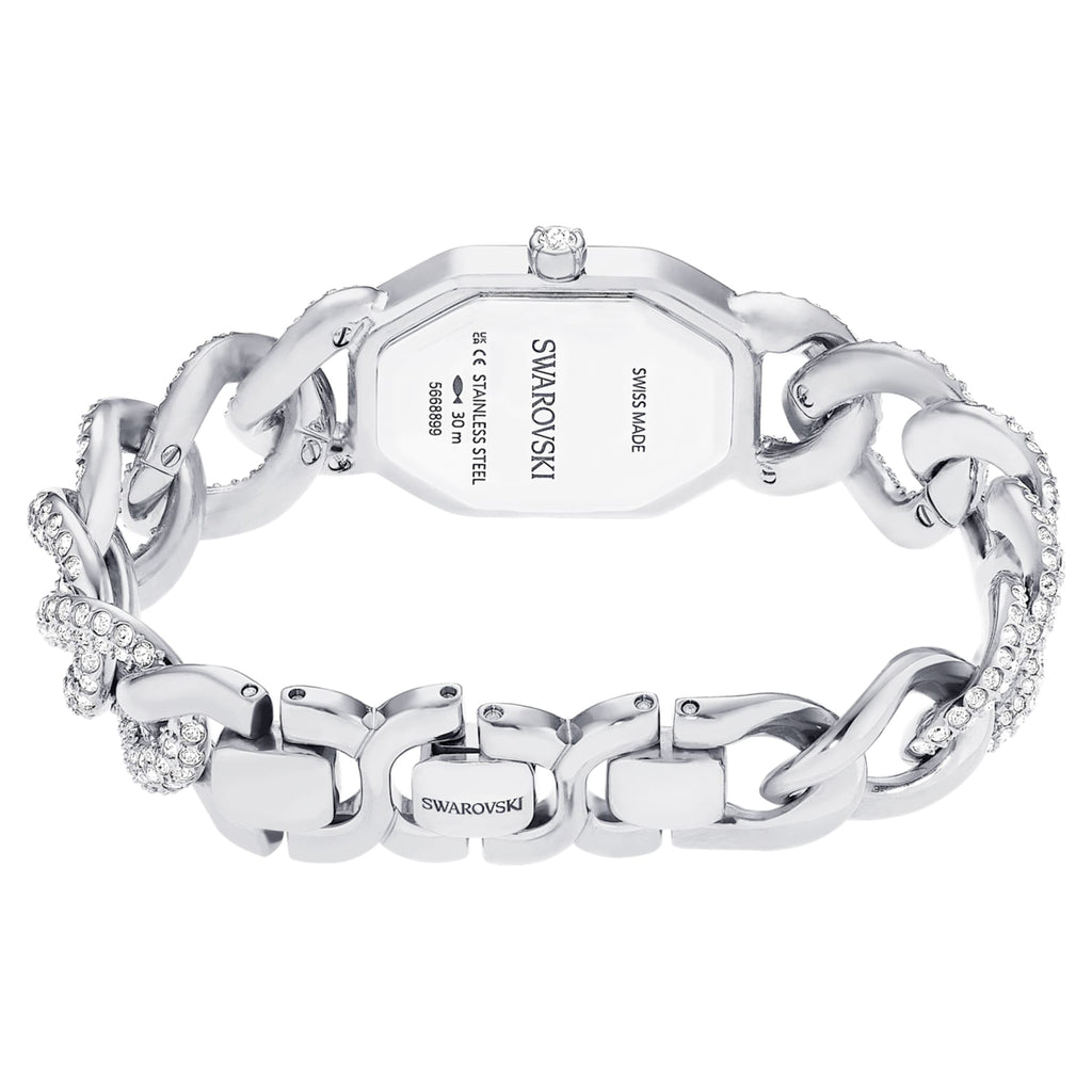 Swarovski Dextera chain watch Swiss Made, Crystal bracelet, Silver tone, Stainless Steel