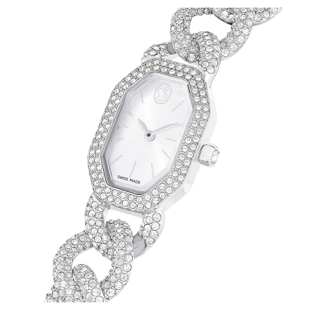 Swarovski Dextera chain watch Swiss Made, Crystal bracelet, Silver tone, Stainless Steel