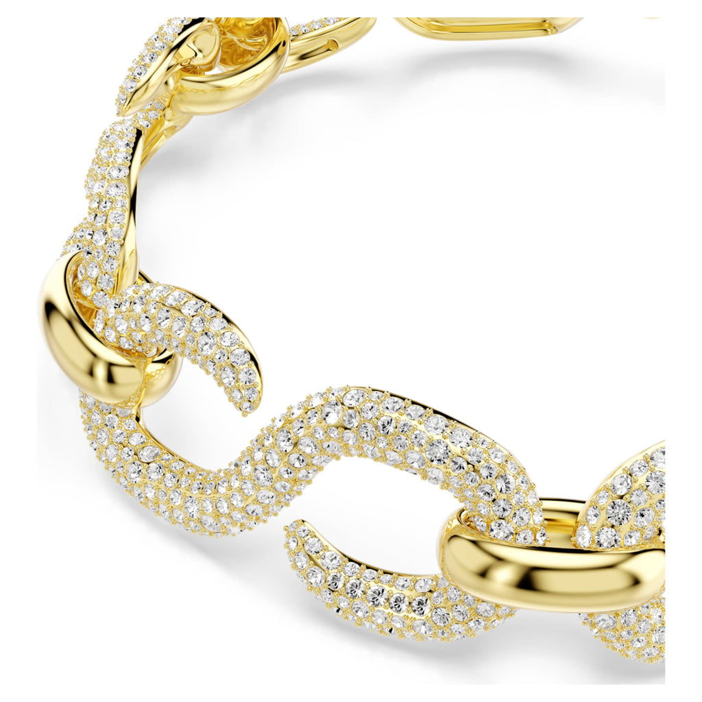 Swarovski Dextera choker Round cut, White, 18K gold finish