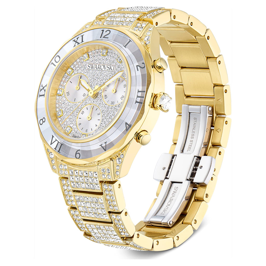 Swarovski Dextera lux watch Swiss Made, Metal bracelet, Gold tone, Gold-tone finish