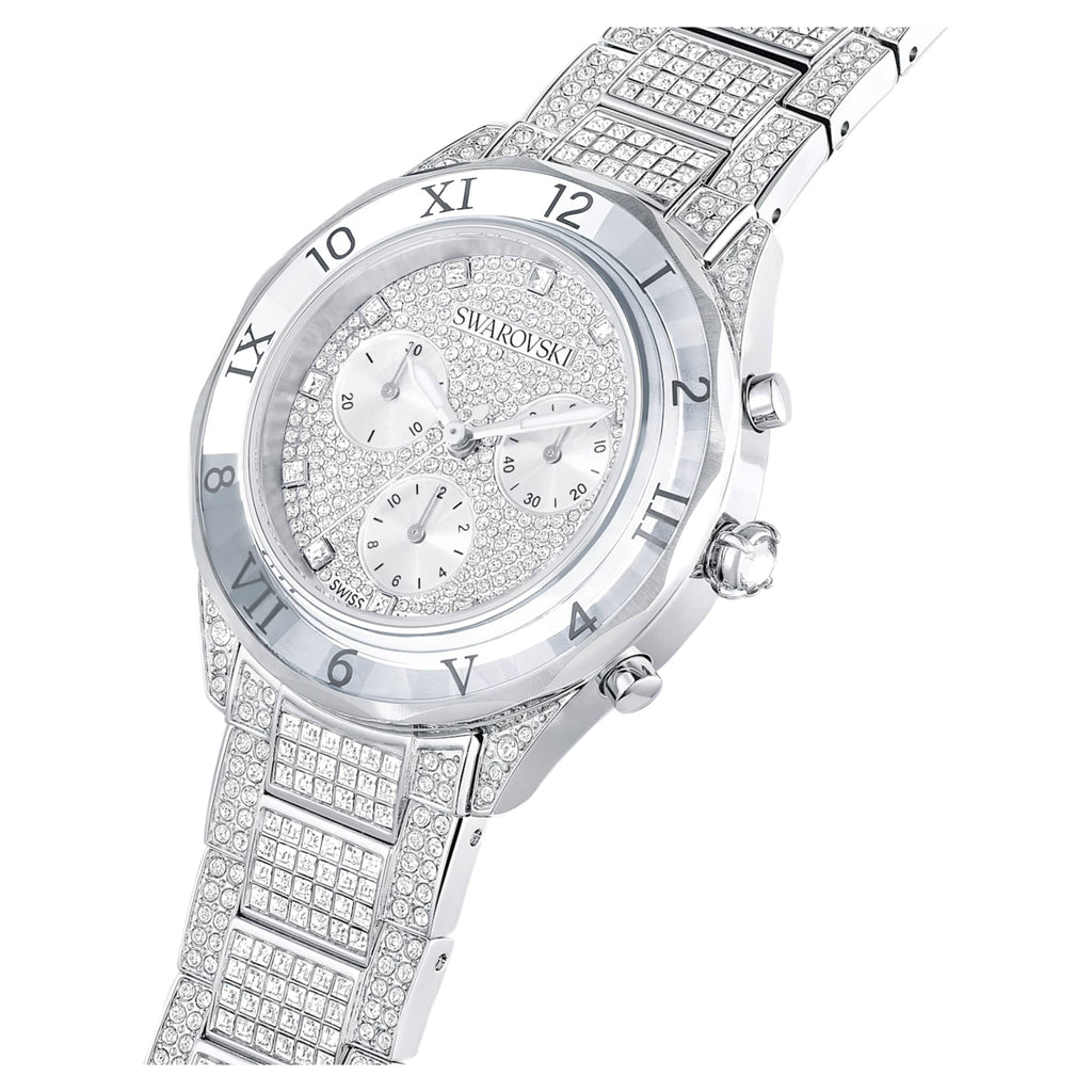 Swarovski Dextera lux watch Swiss Made, Metal bracelet, Silver tone, Stainless Steel