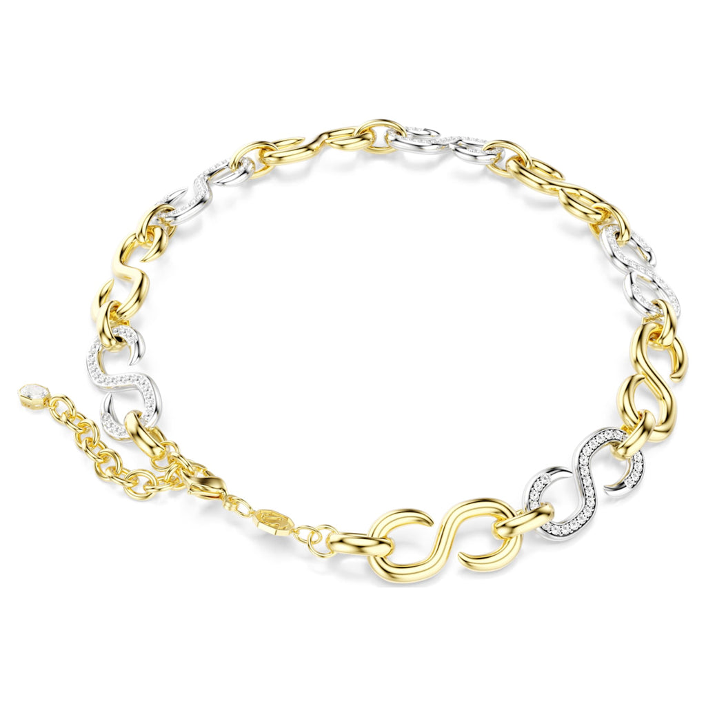 Swarovski Dextera necklace Round cut, Chain, White, Mixed metal finish