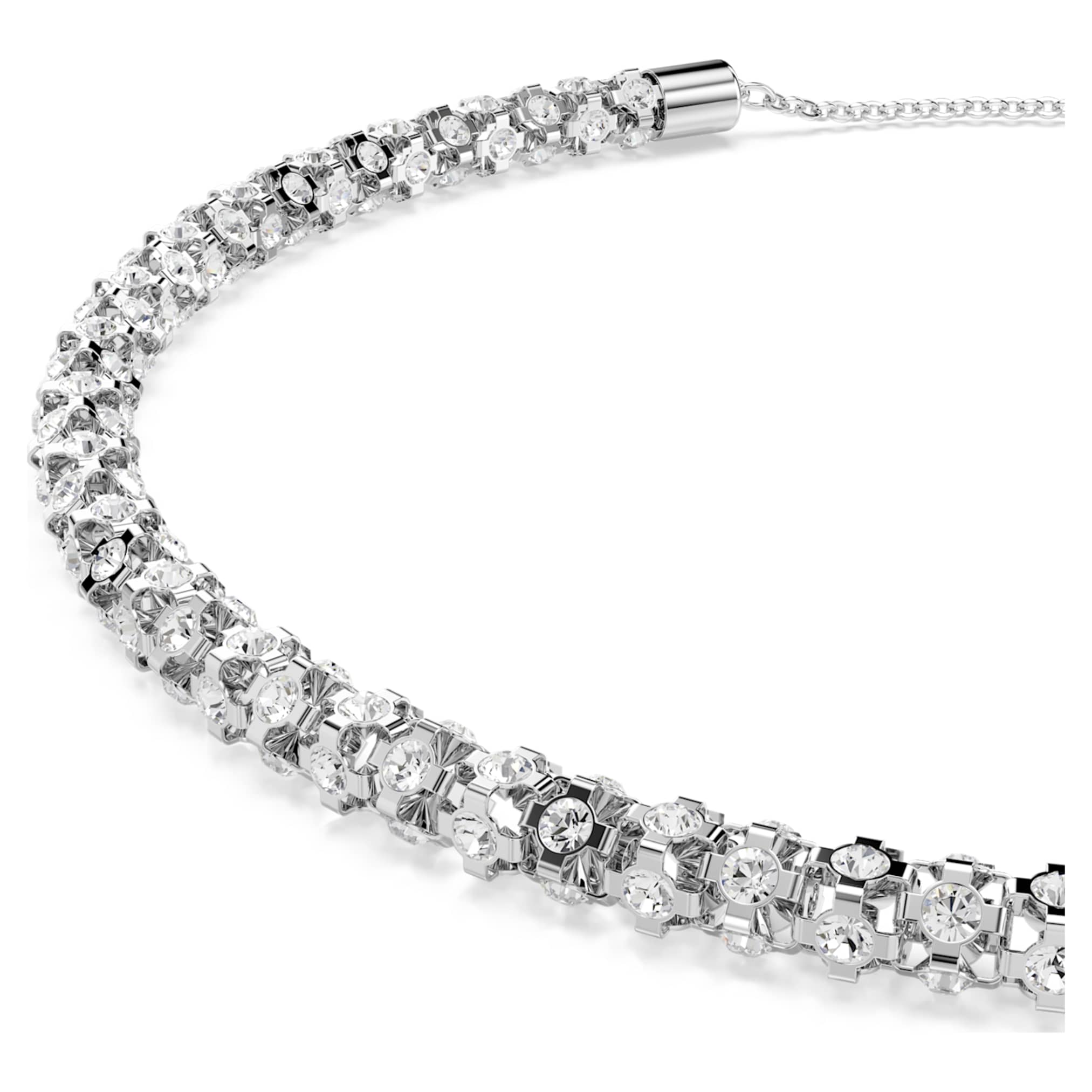 Swarovski Dextera necklace Round cut, White, Stainless steel