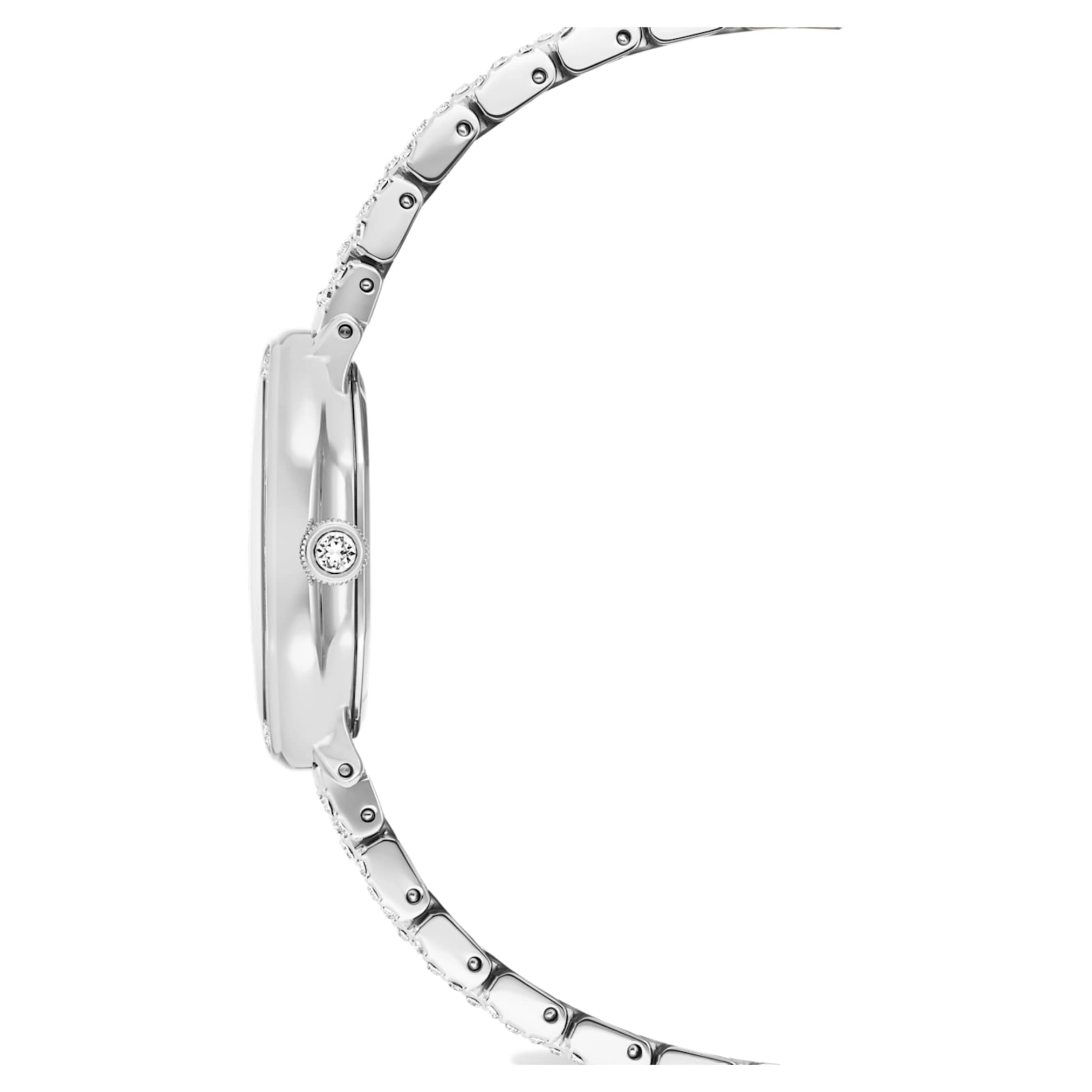 Swarovski Dextera octagon watch Swiss Made, Metal bracelet, Silver tone, Stainless steel
