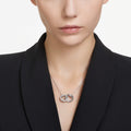 Swarovski Dextera pendant Interlocking loop, White, 18K gold finish