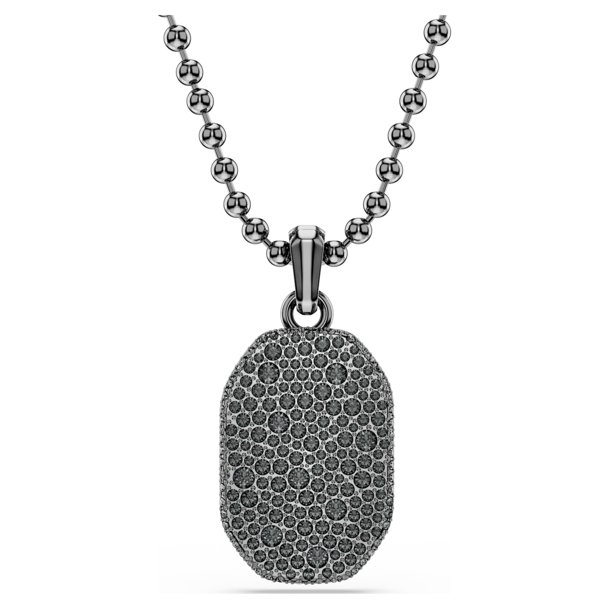 Swarovski Dextera pendant Octagon shape, Round cut, Black, Ruthenium plated