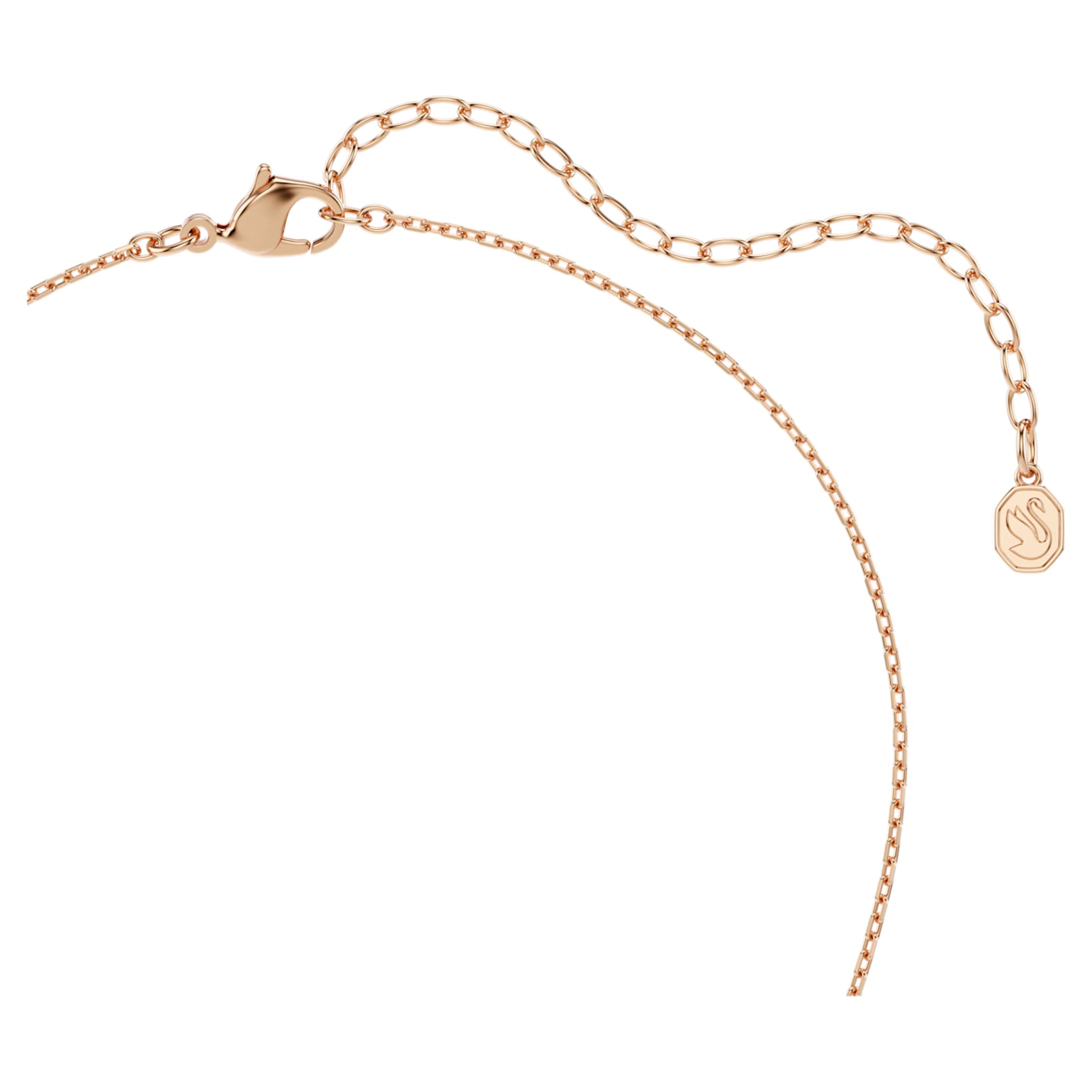 Swarovski Dextera pendant Round cut, White, 18K rose gold finish