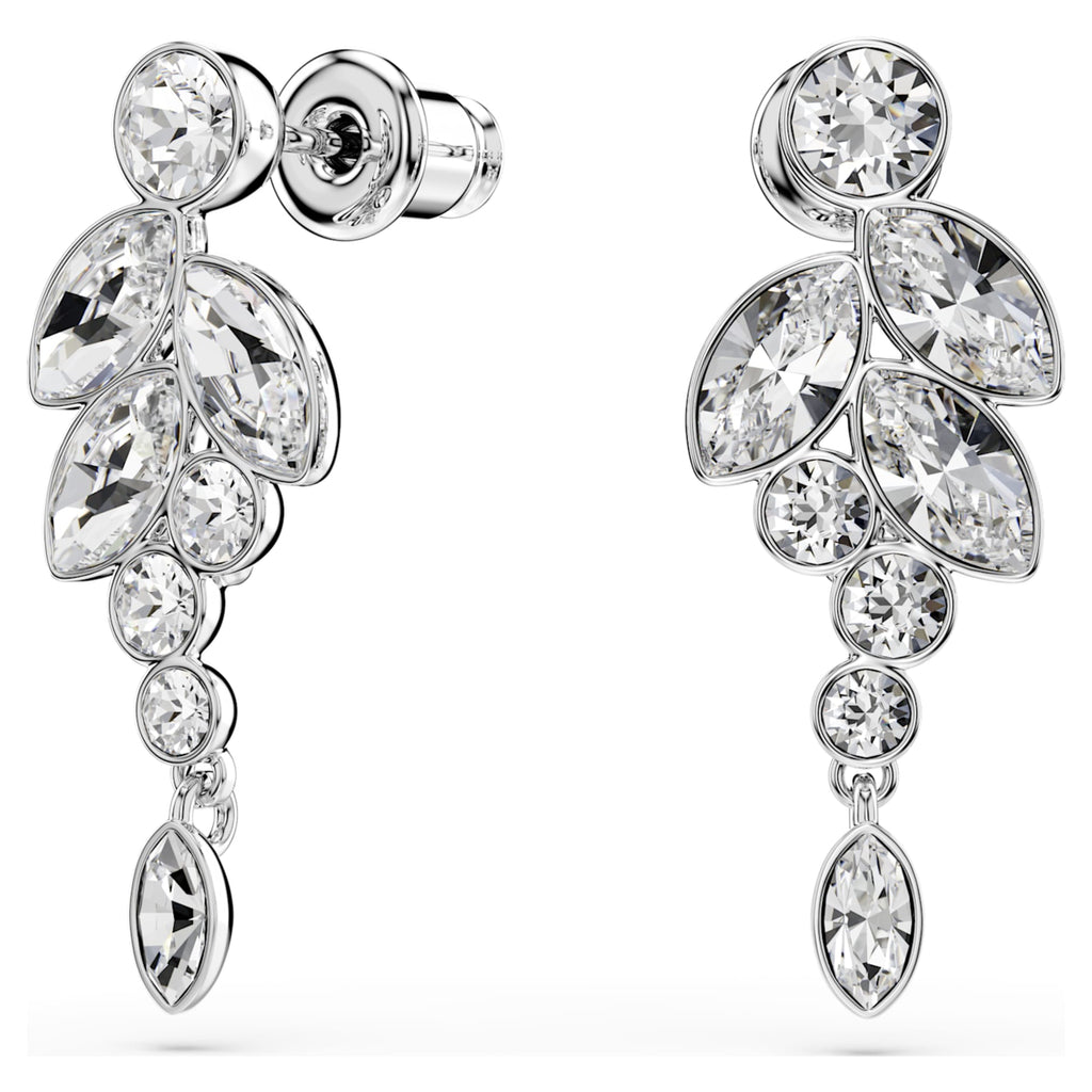Swarovski Diapason drop earrings Mixed cuts, White, Rhodium plated