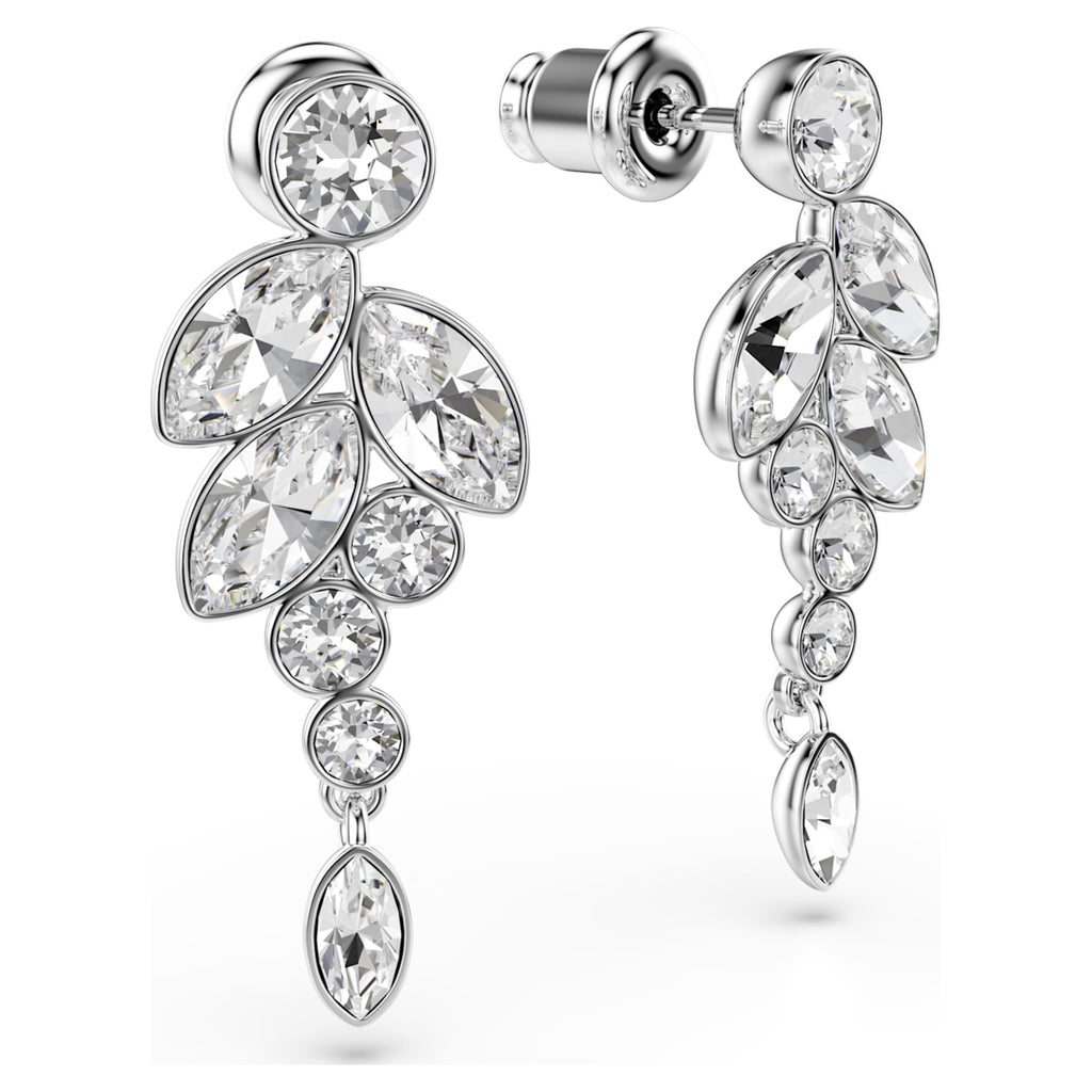 Swarovski Diapason drop earrings Mixed cuts, White, Rhodium plated