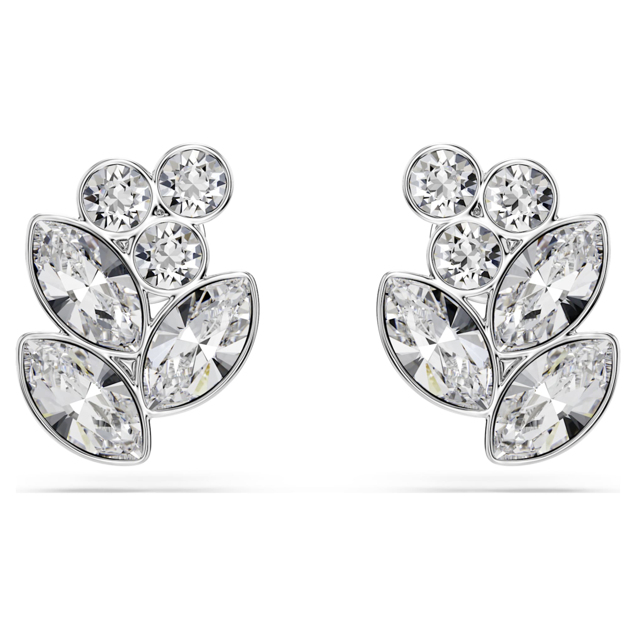 Swarovski Diapason stud earrings Mixed cuts, White, Rhodium plated