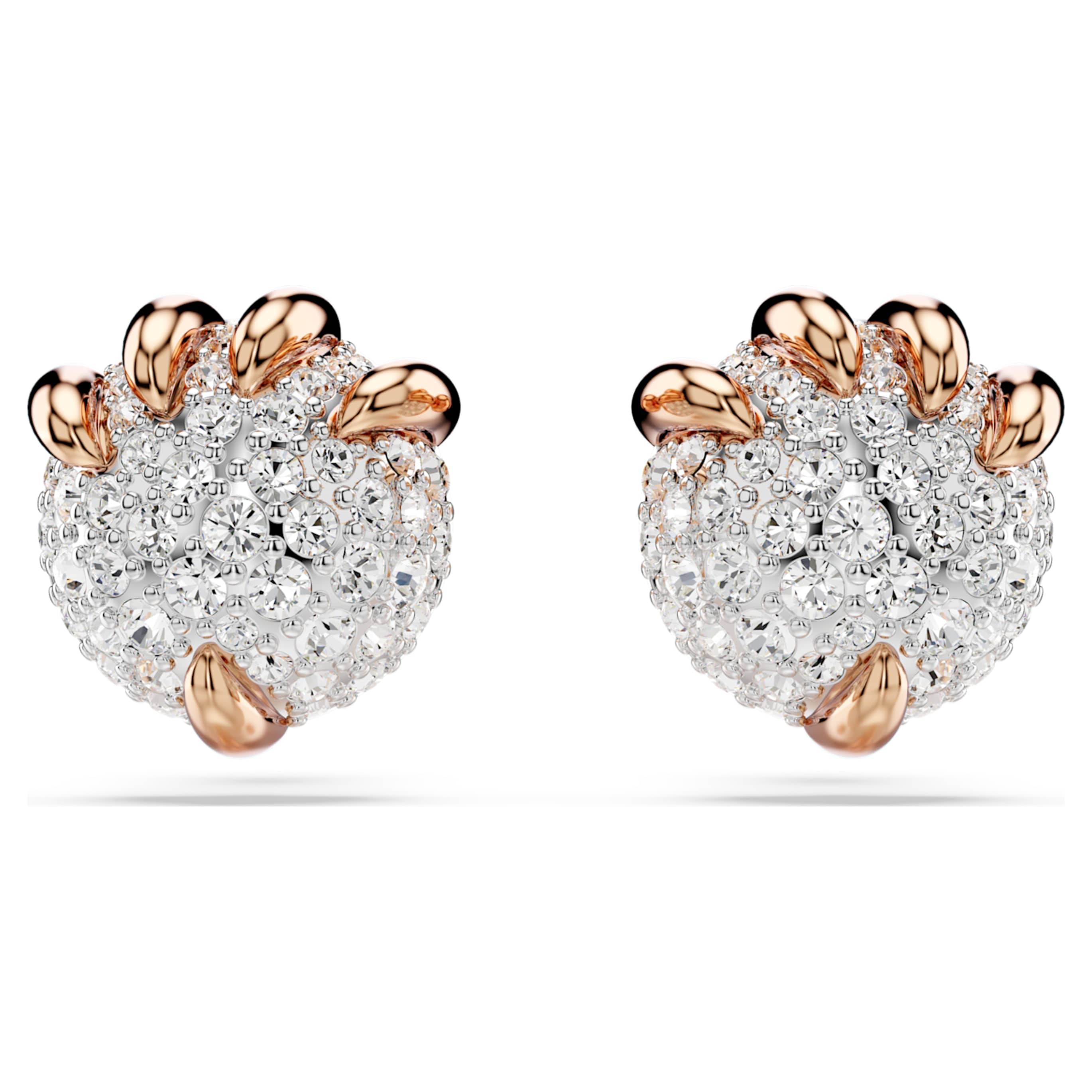 Swarovski Dragon & Phoenix stud earrings Dragon’s claw, White, 18K rose gold finish