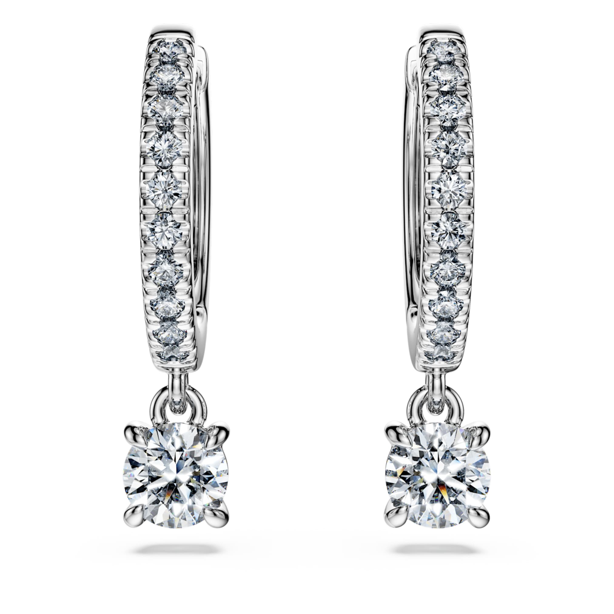 Swarovski Eternity drop earrings Lab-grown diamonds 0.7 ct tw, Round shape, 14K white gold