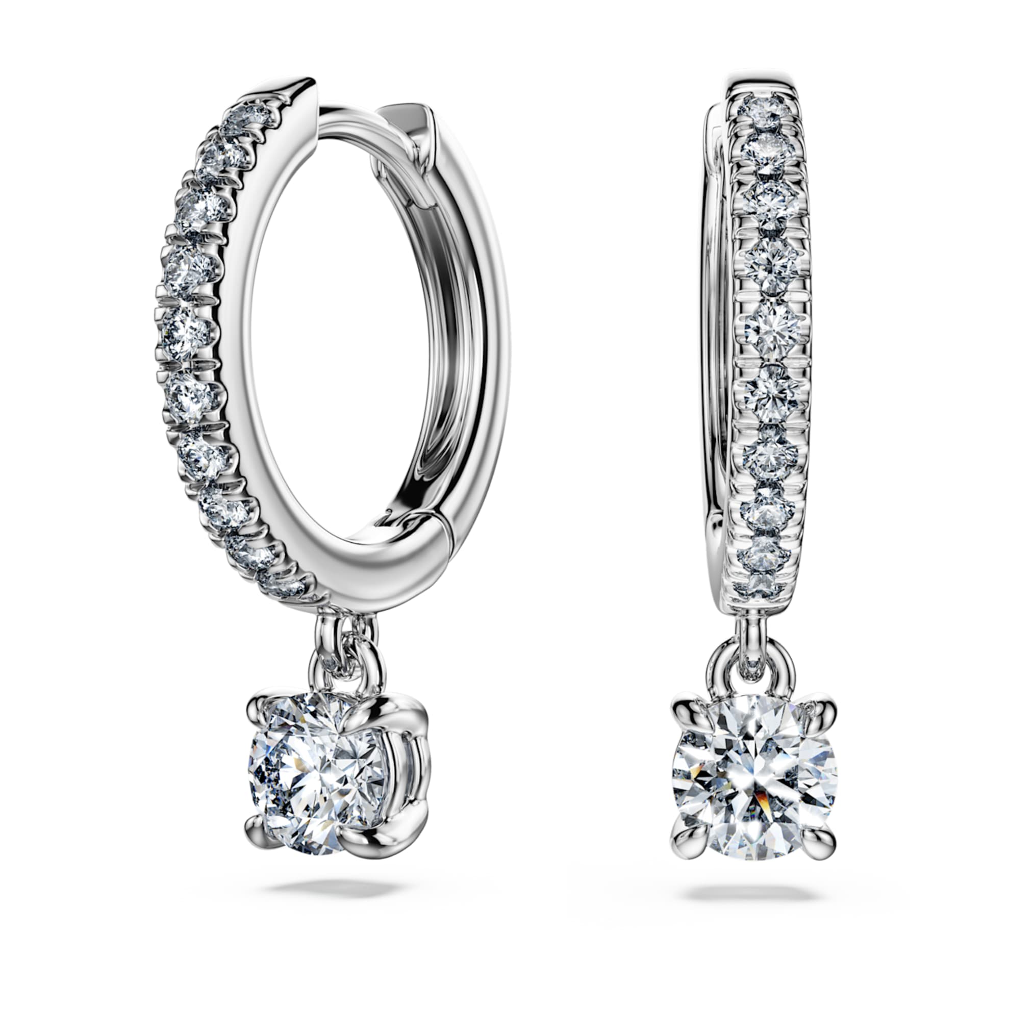 Swarovski Eternity drop earrings Lab-grown diamonds 0.7 ct tw, Round shape, 14K white gold