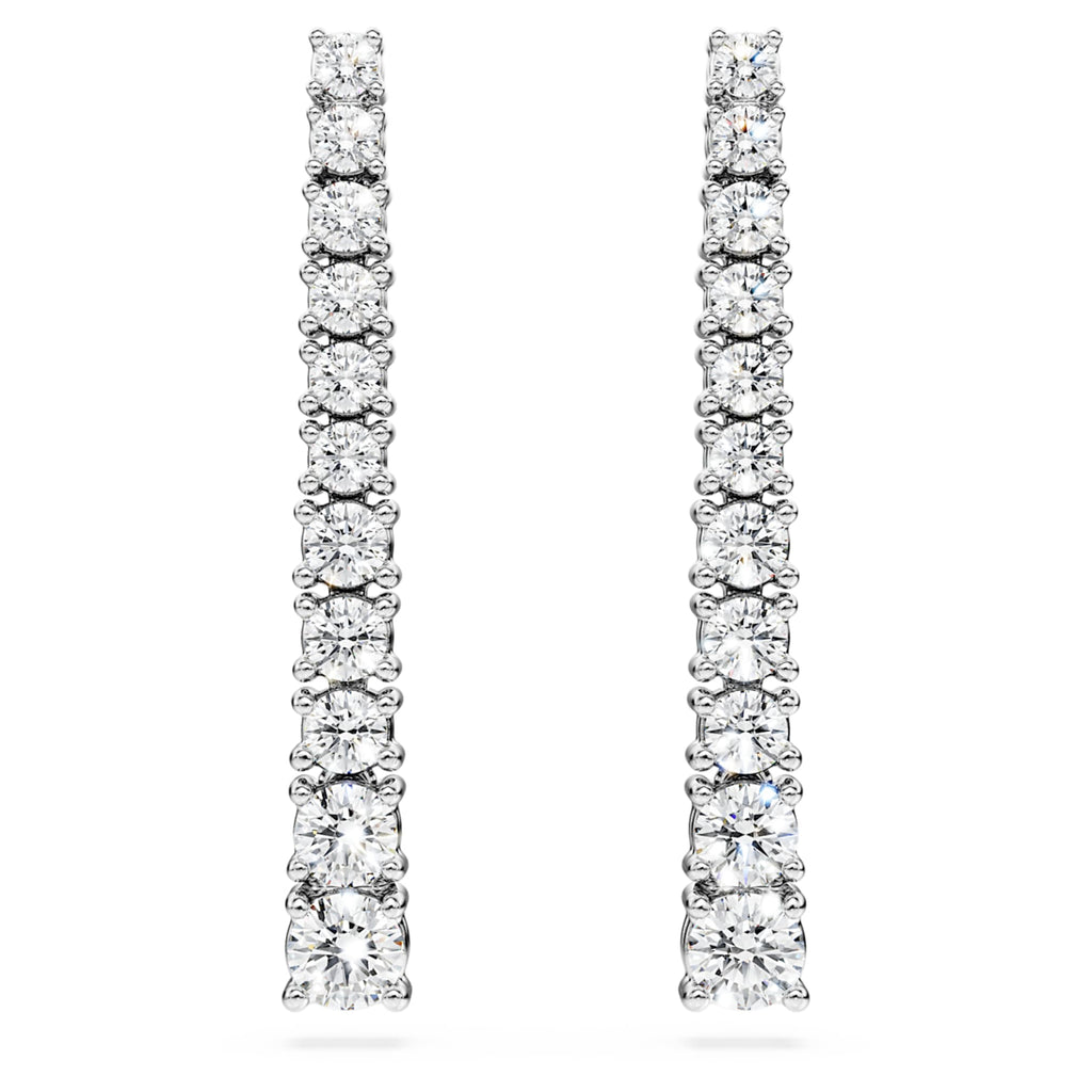 Swarovski Eternity drop earrings Lab-grown diamonds 1.3 ct tw, Round shape, 14K white gold