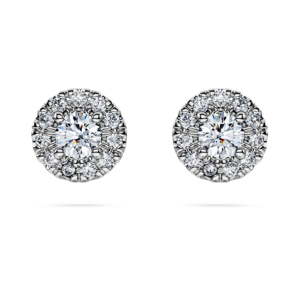Swarovski Eternity halo stud earrings Lab-grown diamonds 0.45 ct tw, Round shape, Sterling silver