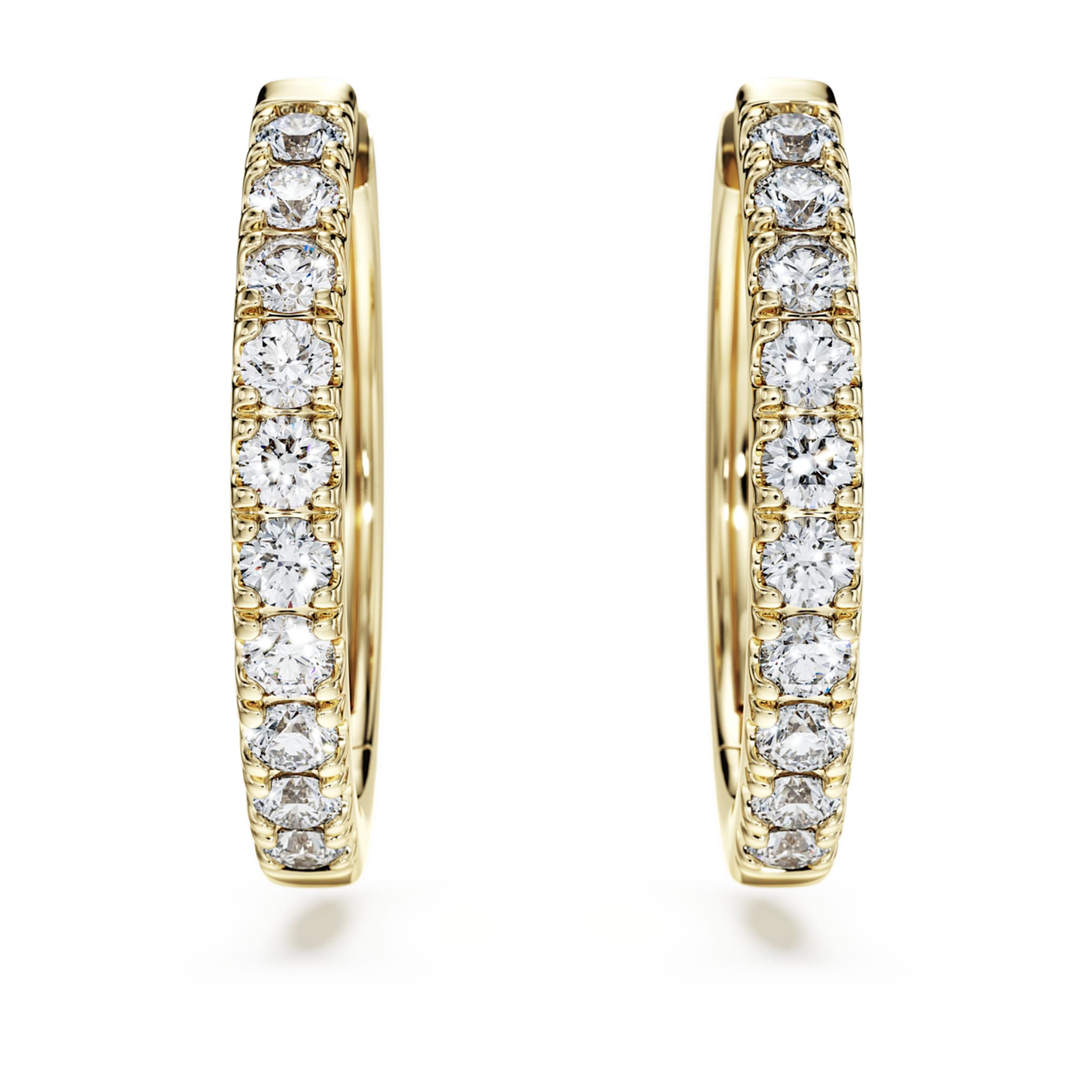 Swarovski Eternity hoop earrings Lab-grown diamonds 0.5 ct tw, Round shape, 14K yellow gold