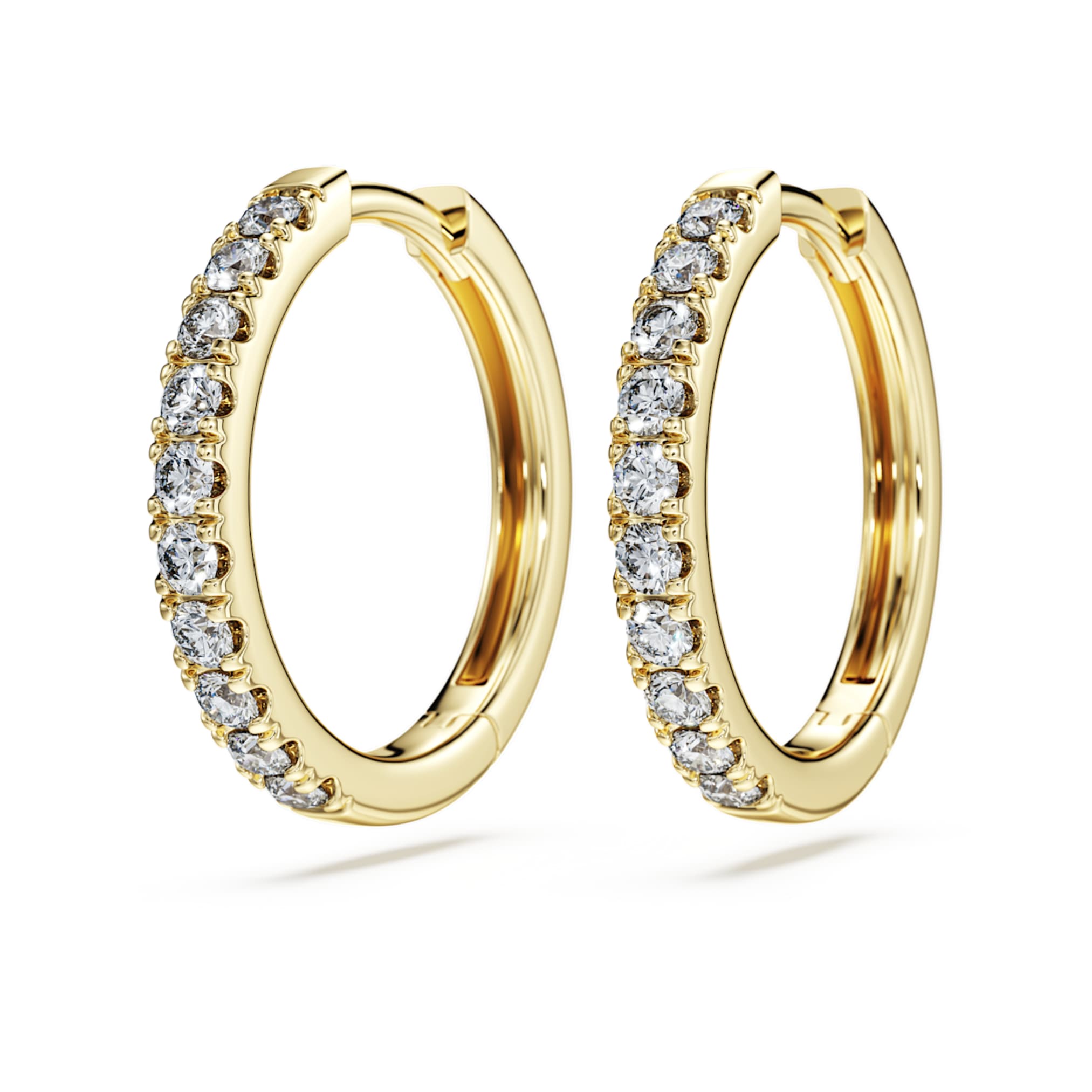 Swarovski Eternity hoop earrings Lab-grown diamonds 0.5 ct tw, Round shape, 14K yellow gold