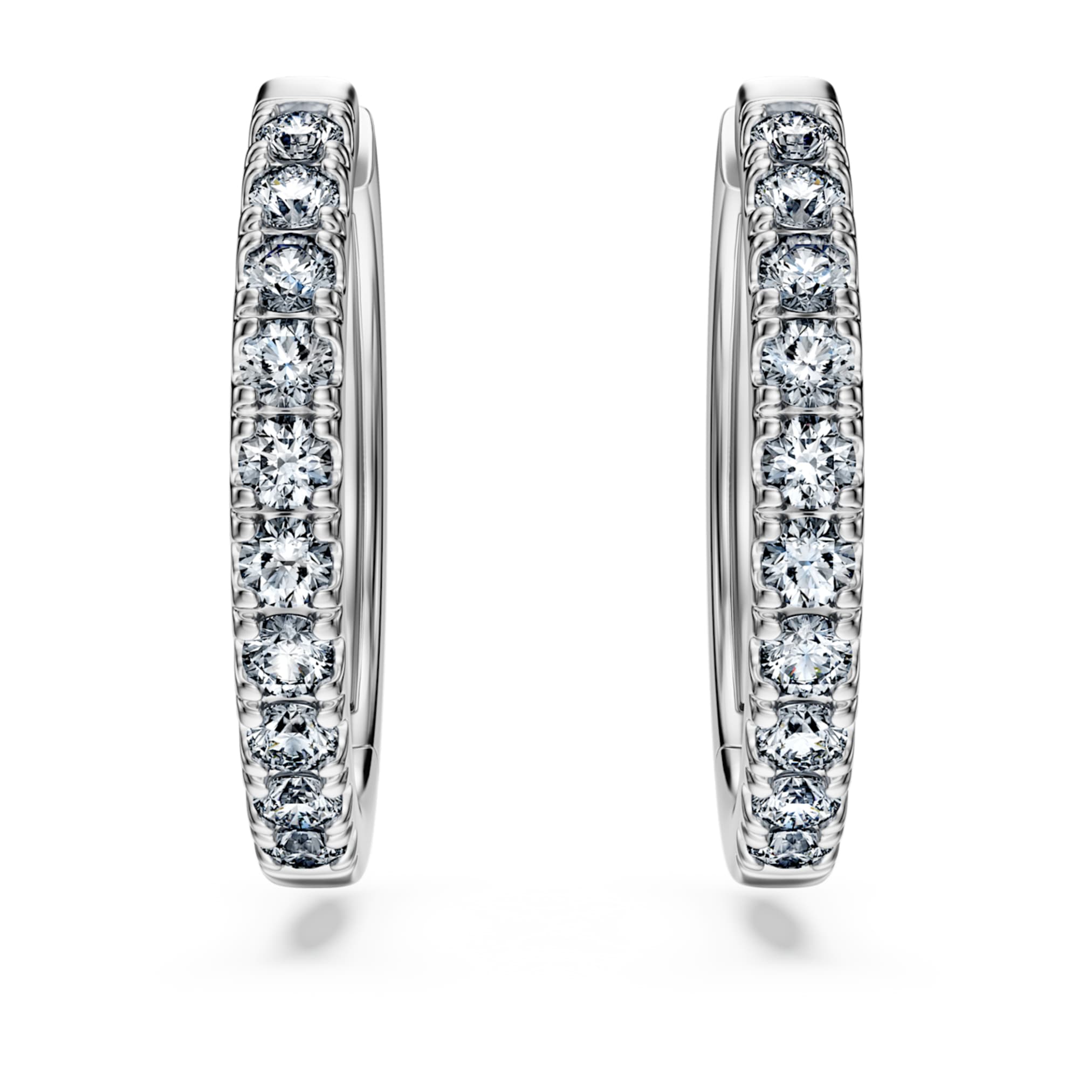 Swarovski Eternity hoop earrings Lab-grown diamonds 0.56 ct tw, Round shape, Sterling silver