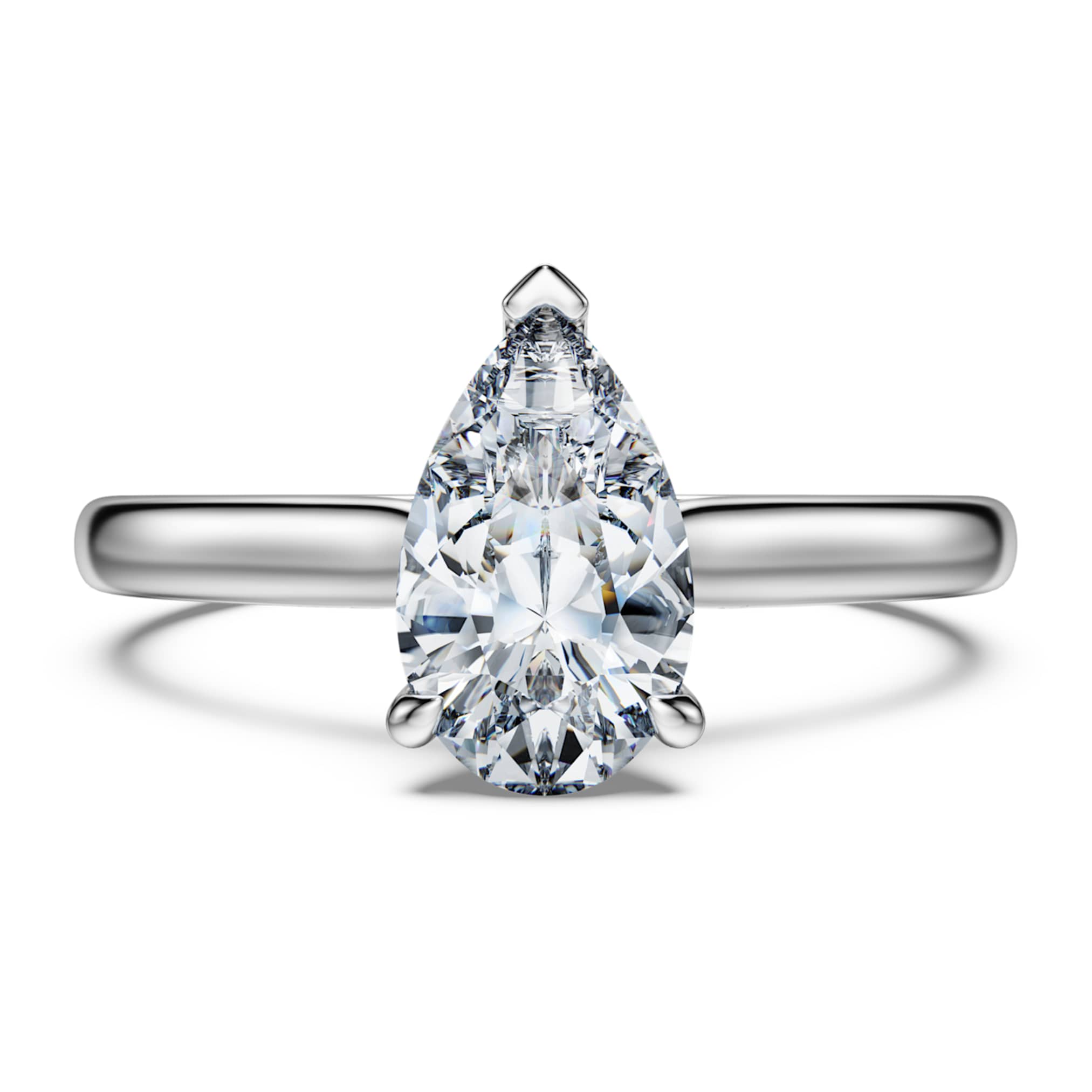 Swarovski Eternity solitaire ring Lab-grown diamonds 1 ct tw, Pear shape, 14K white gold