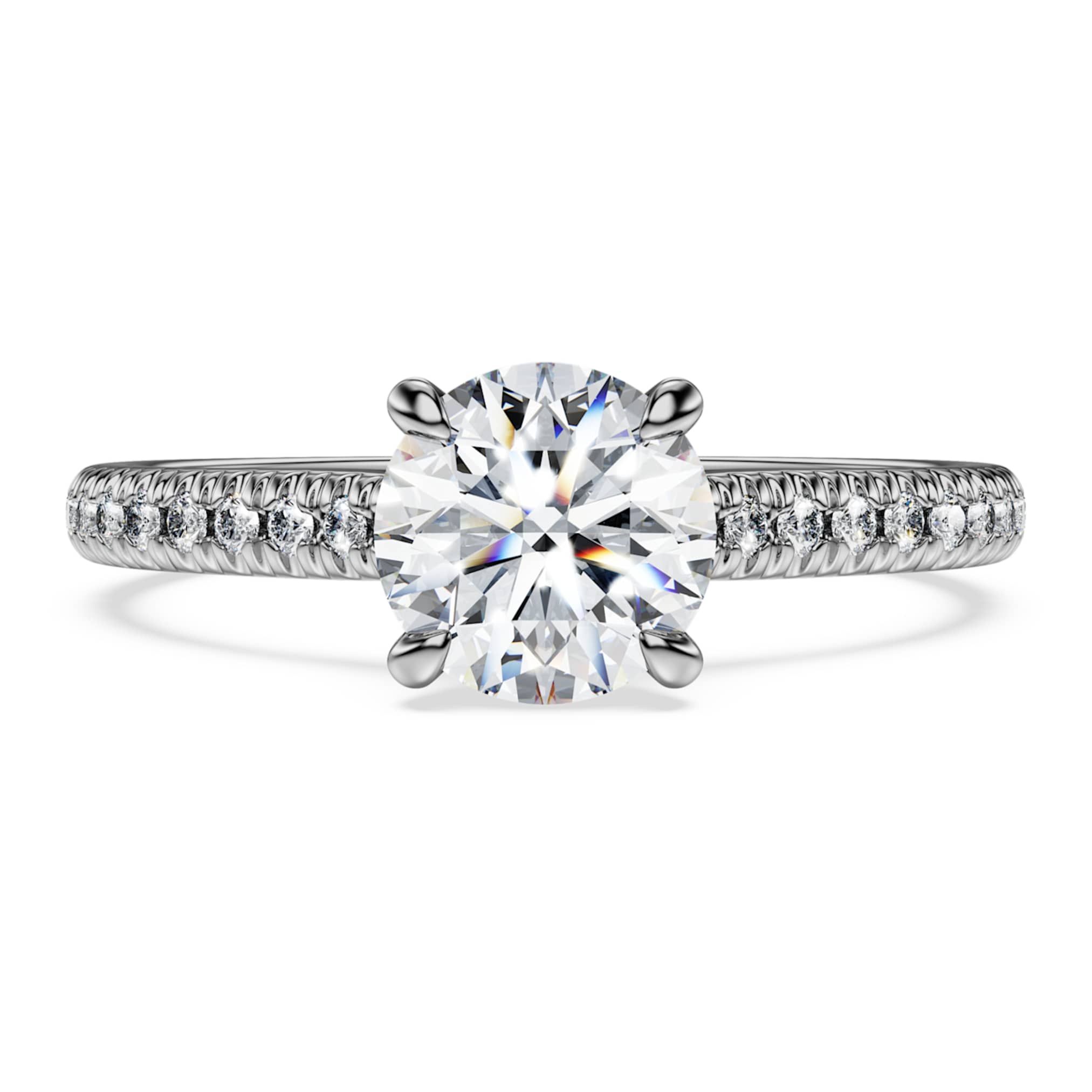 Swarovski Eternity solitaire ring Lab-grown diamonds 1.2 ct tw, Round shape, 14K white gold