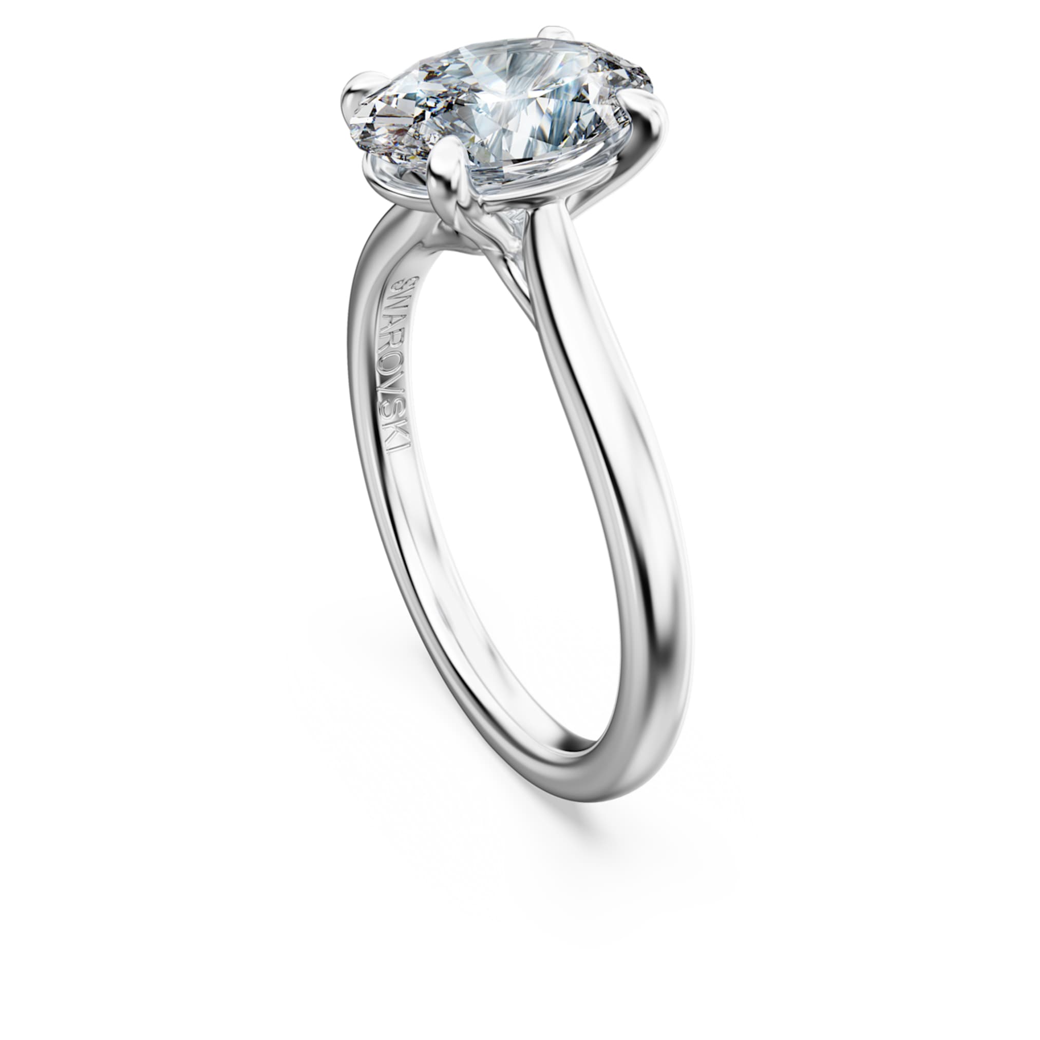 Swarovski Eternity solitaire ring Lab-grown diamonds 2 ct tw, Oval shape, 14K white gold