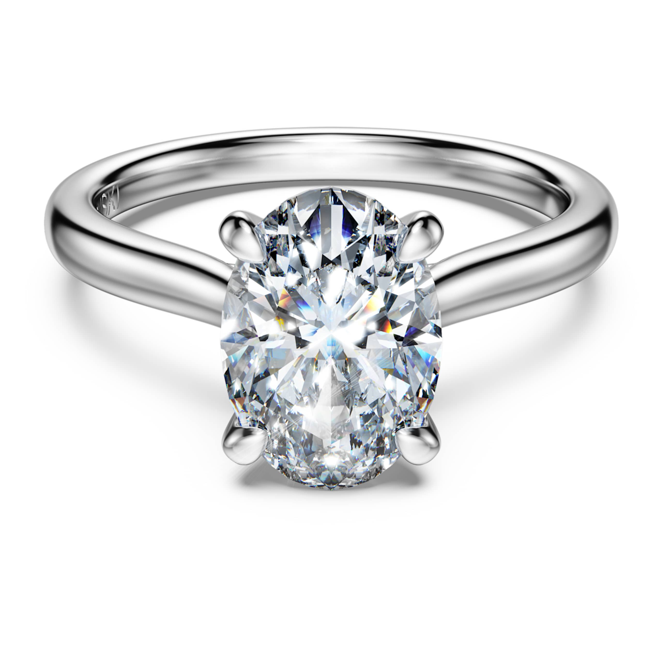 Swarovski Eternity solitaire ring Lab-grown diamonds 2 ct tw, Oval shape, 14K white gold