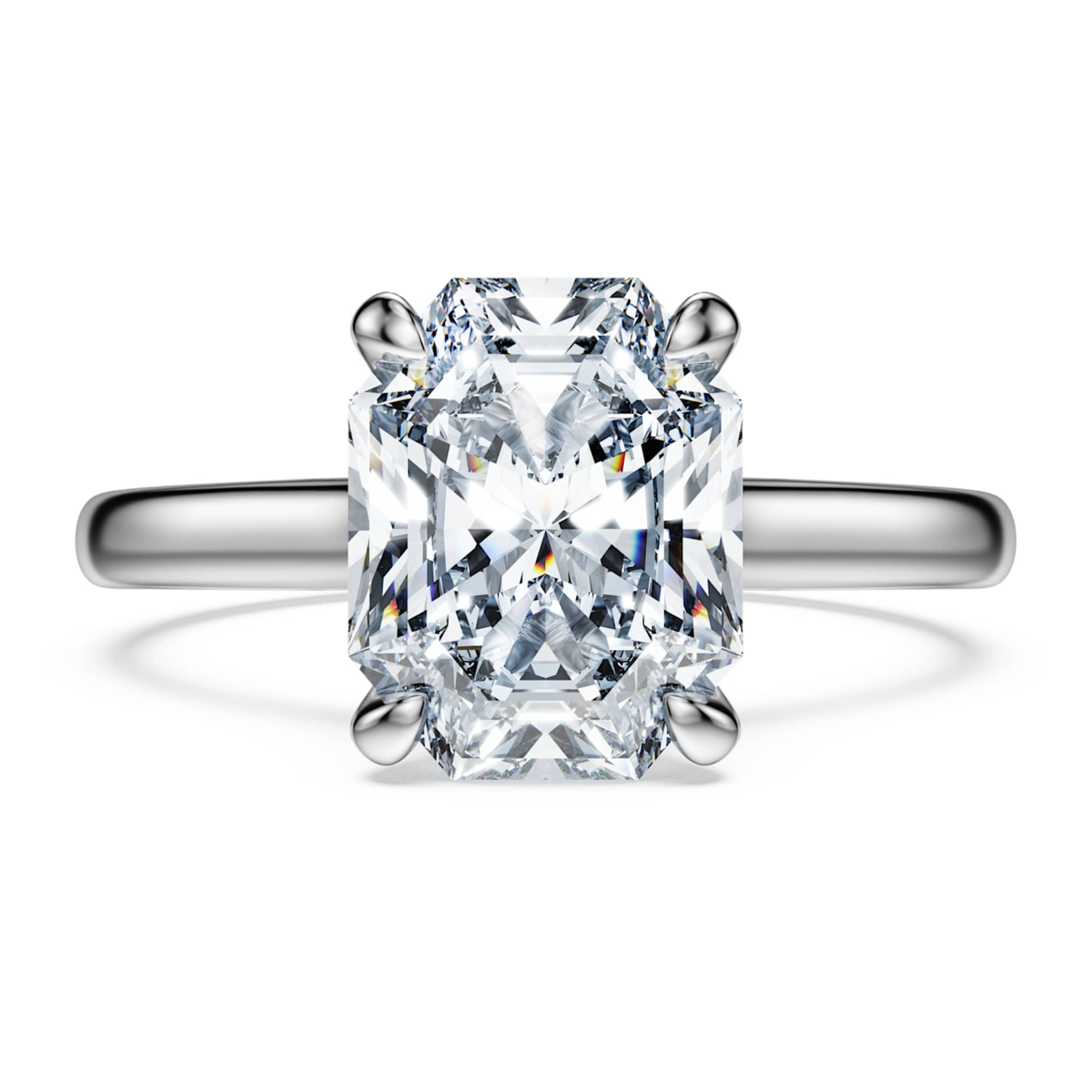 Swarovski Eternity solitaire ring Lab-grown diamonds 2.0 ct tw, Octagon shape, 14K white gold