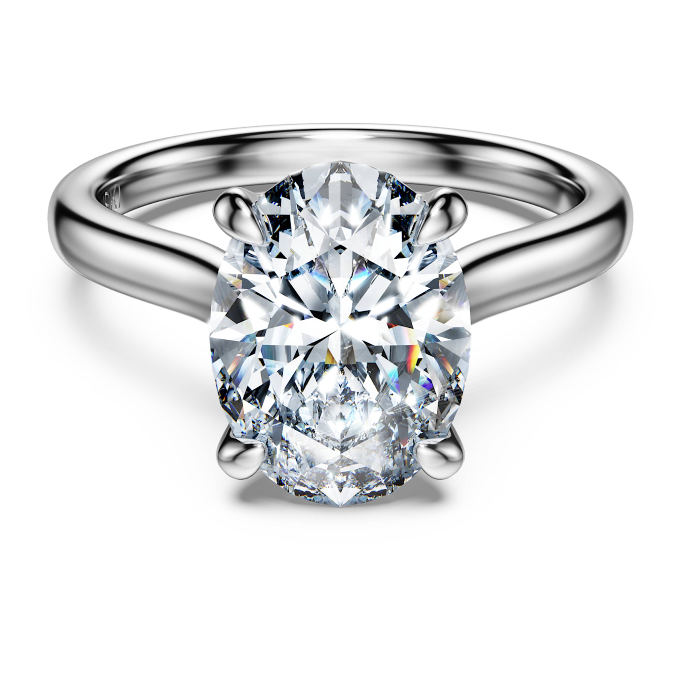 Swarovski Eternity solitaire ring Lab-grown diamonds 3 ct tw, Oval shape, 14K white gold