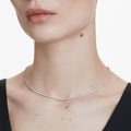 Swarovski Eternity Tennis necklace Lab-grown diamonds 3 ct tw, Round shape, 14K white gold