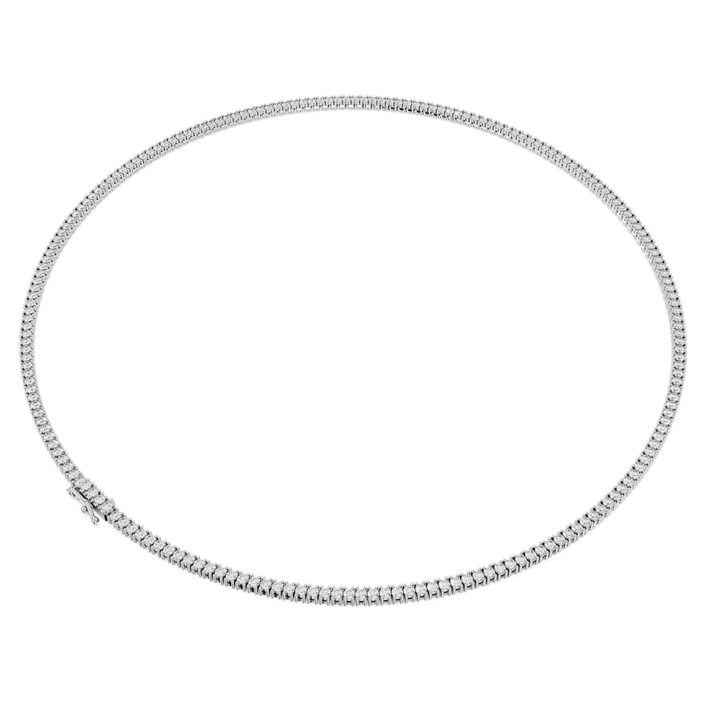 Swarovski Eternity Tennis necklace Lab-grown diamonds 7 ct tw, Round shape, 14K white gold