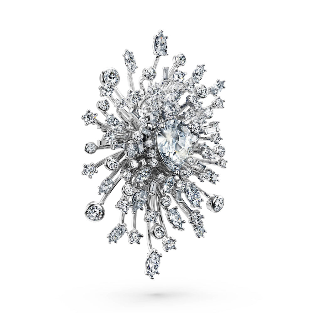 Swarovski Galaxy brooch Lab-grown diamonds 15.71 ct tw, Mixed shapes, 18K white gold