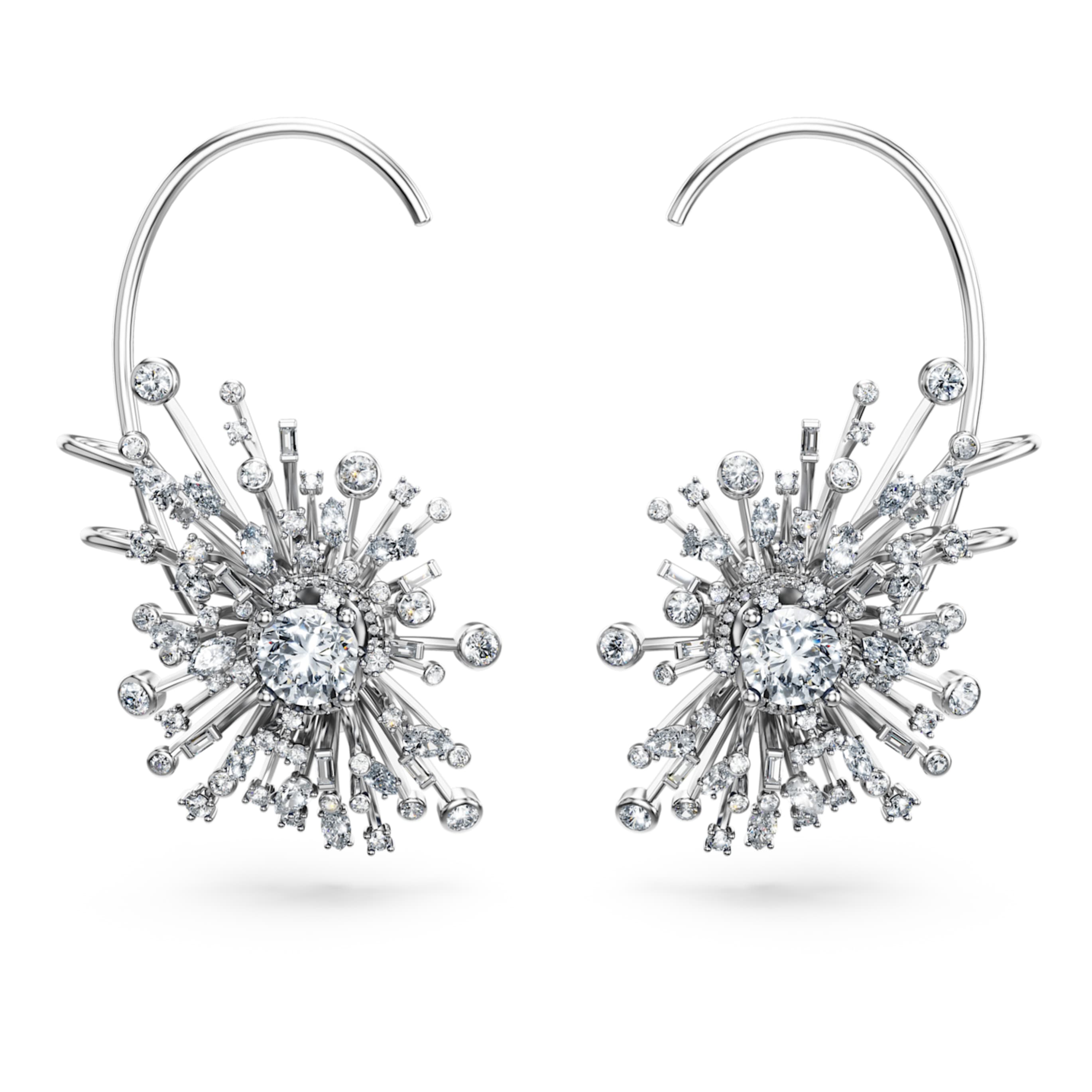 Swarovski Galaxy earrings Lab-grown diamonds 14.67 ct tw, Mixed shapes, 18K white gold
