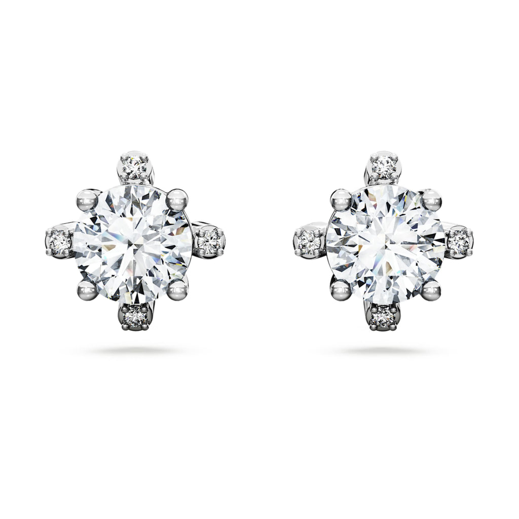 Swarovski Galaxy stud earrings Lab-grown diamonds 2.1 ct tw, Round shape, 14K white gold
