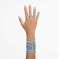Swarovski Gema bracelet Mixed cuts, Blue, Rhodium plated